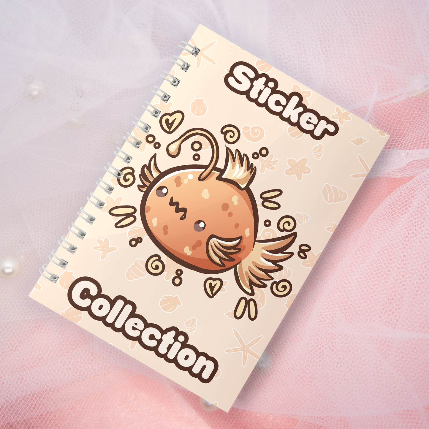 Reusable sticker book including 2 random stickers | A5 | 32 pages | Reuseable sticker book | Kawaii shark in the sea motif