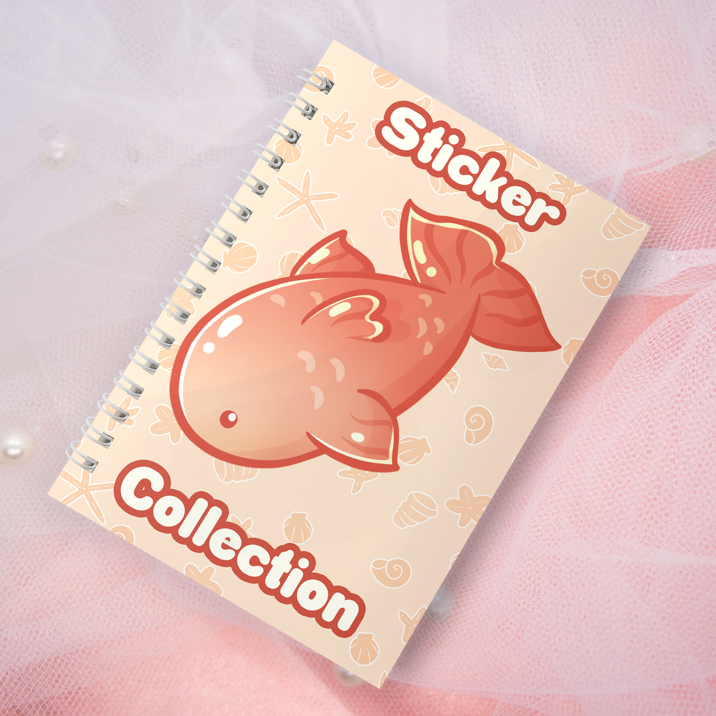 Reusable sticker book including 2 random stickers | A5 | 32 pages | Reuseable sticker book | Kawaii shark in the sea motif