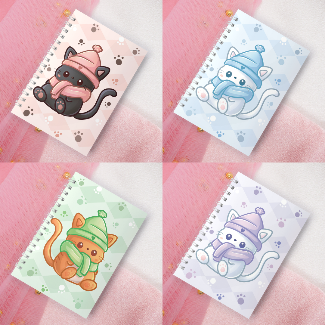 Reusable sticker book incl. 2 random stickers | A5 | 32 pages | Reusable sticker book | Kawaii cats neko motif