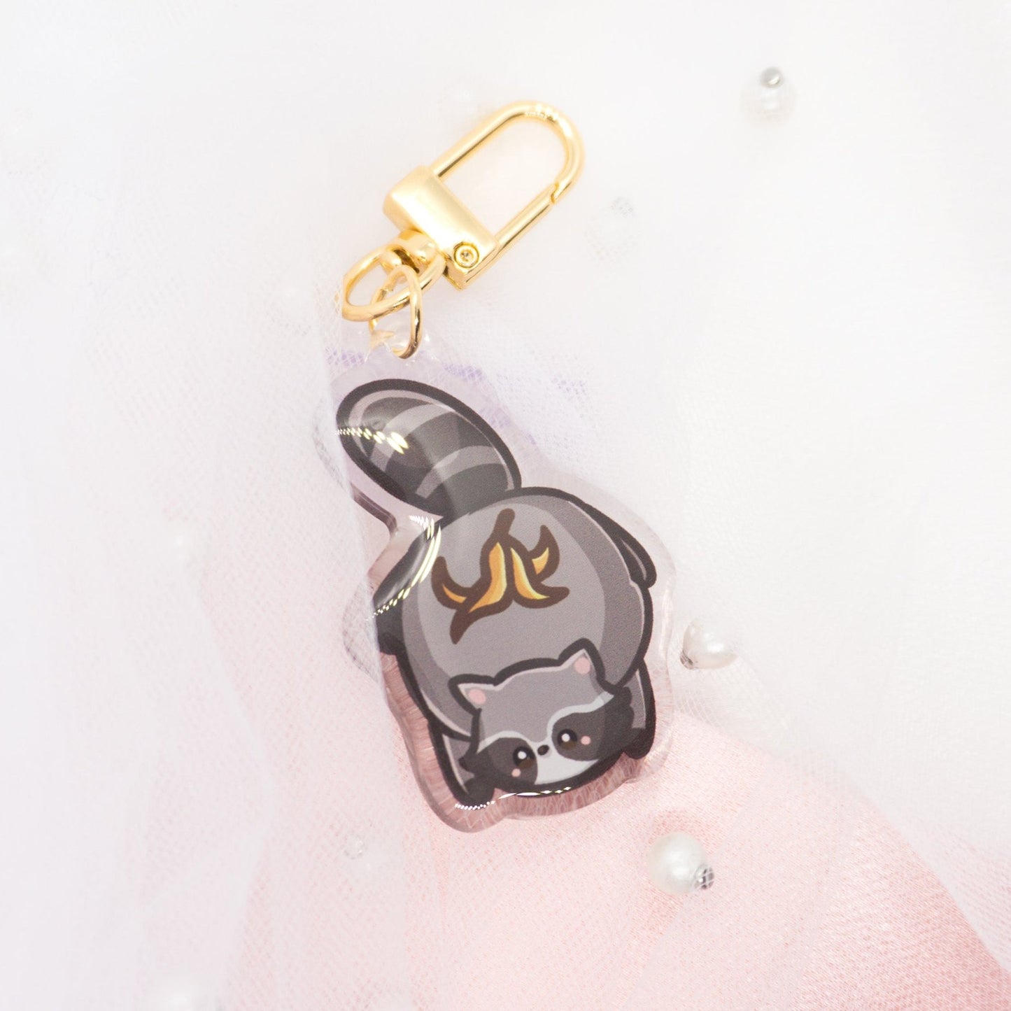 Kawaii raccoon keychain
