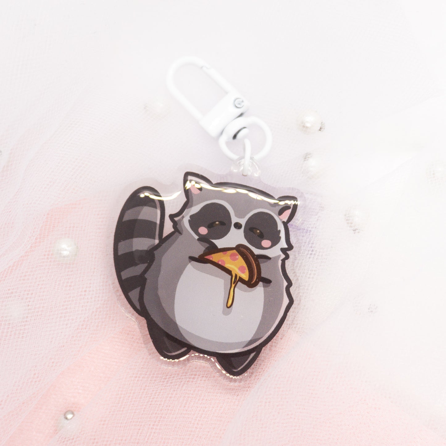 Kawaii raccoon keychain