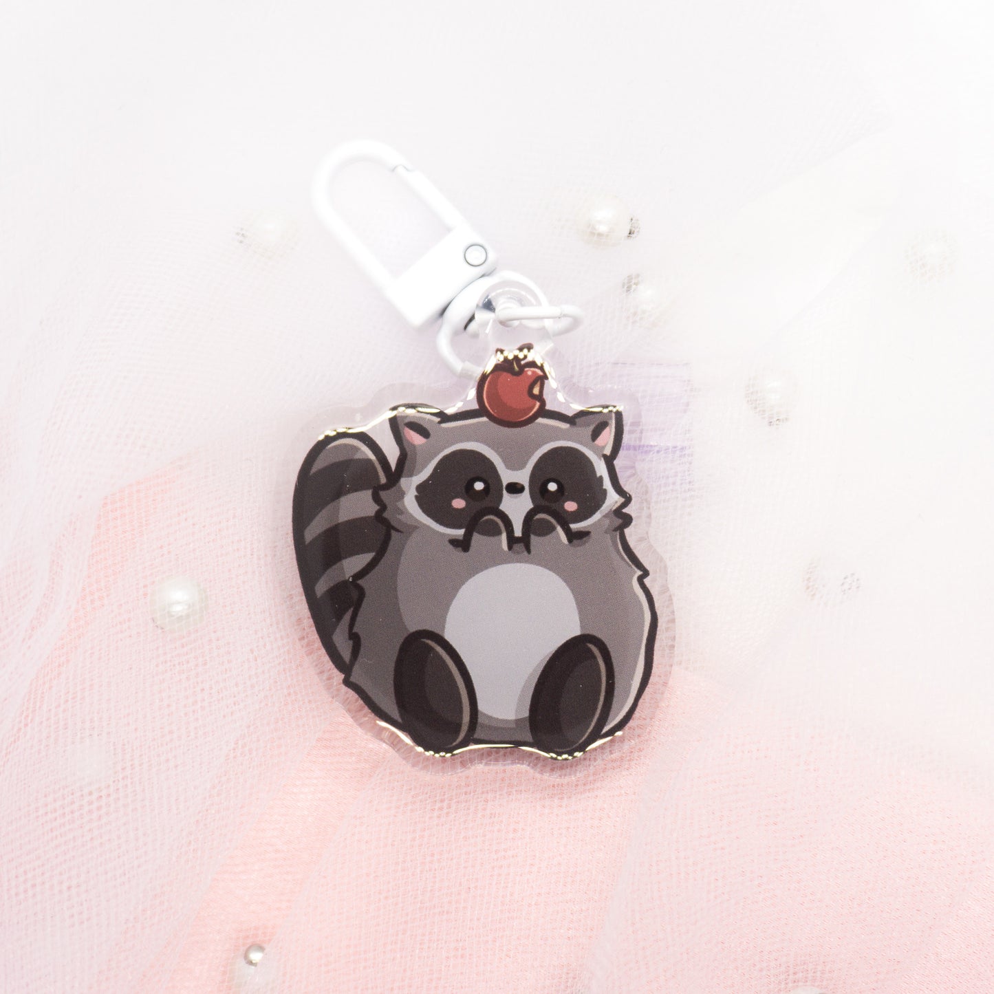 Kawaii raccoon keychain