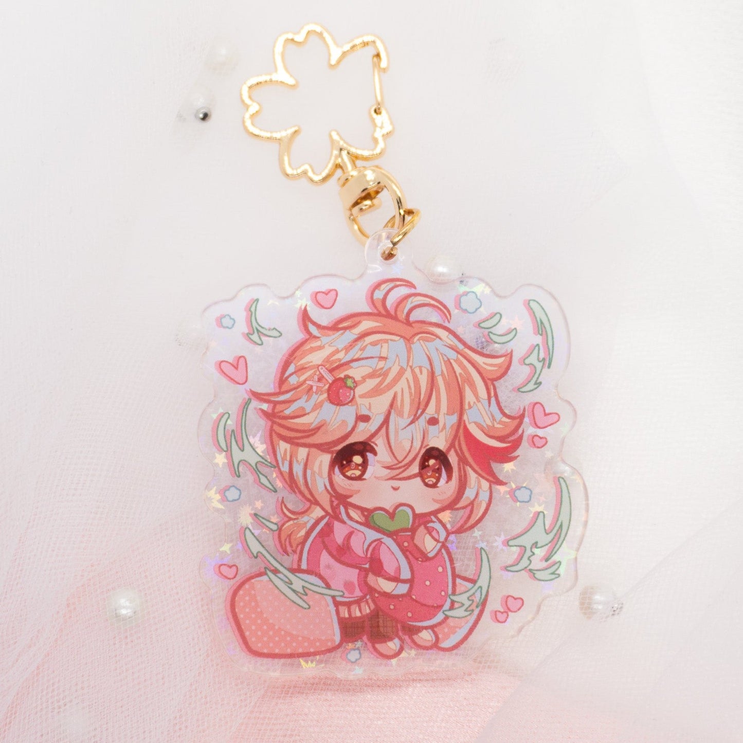 Genshin Impact Strawberry Chibi Kazuha Charm