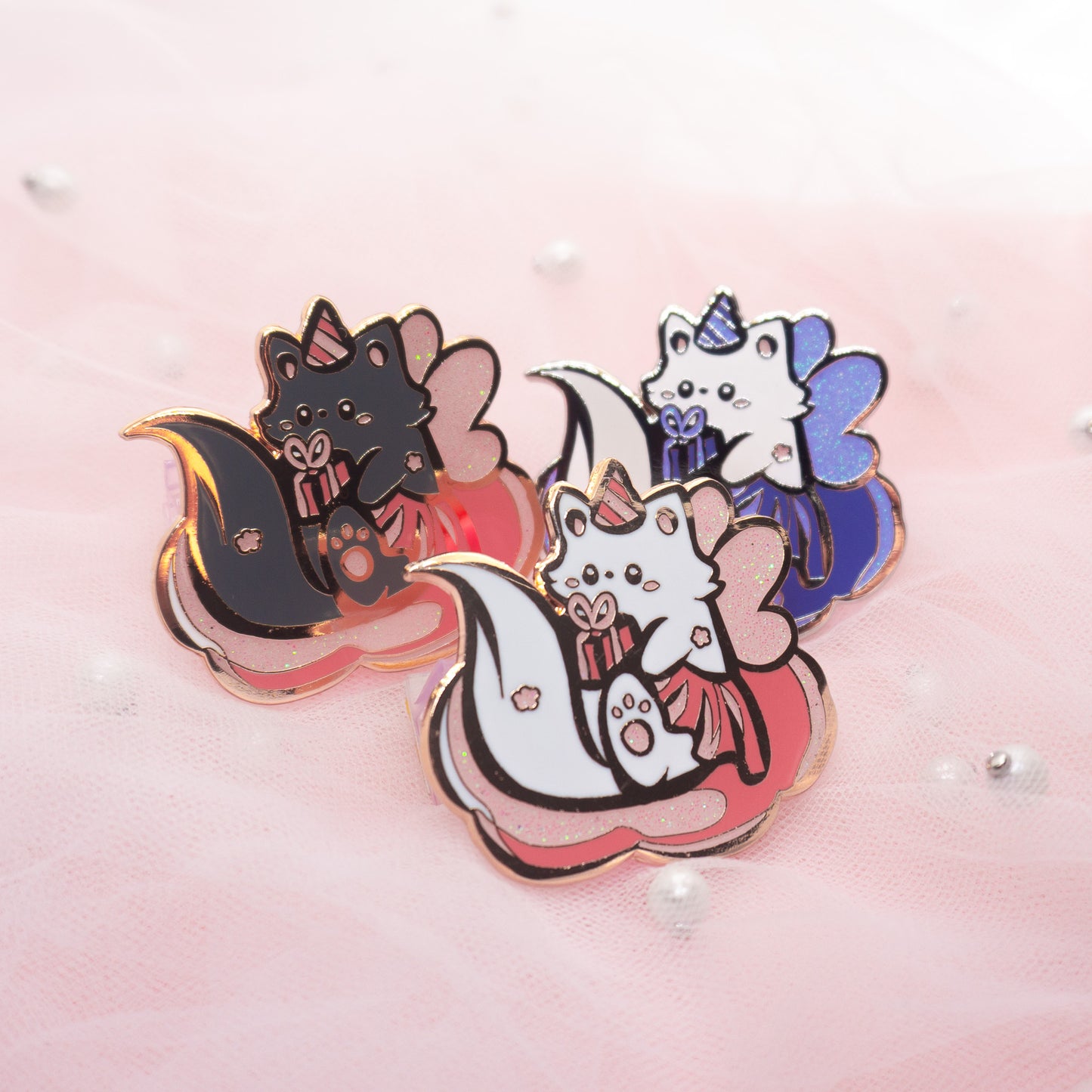 Kawaii Mystery Fairy Cat Hard Enamel Pin Envelope