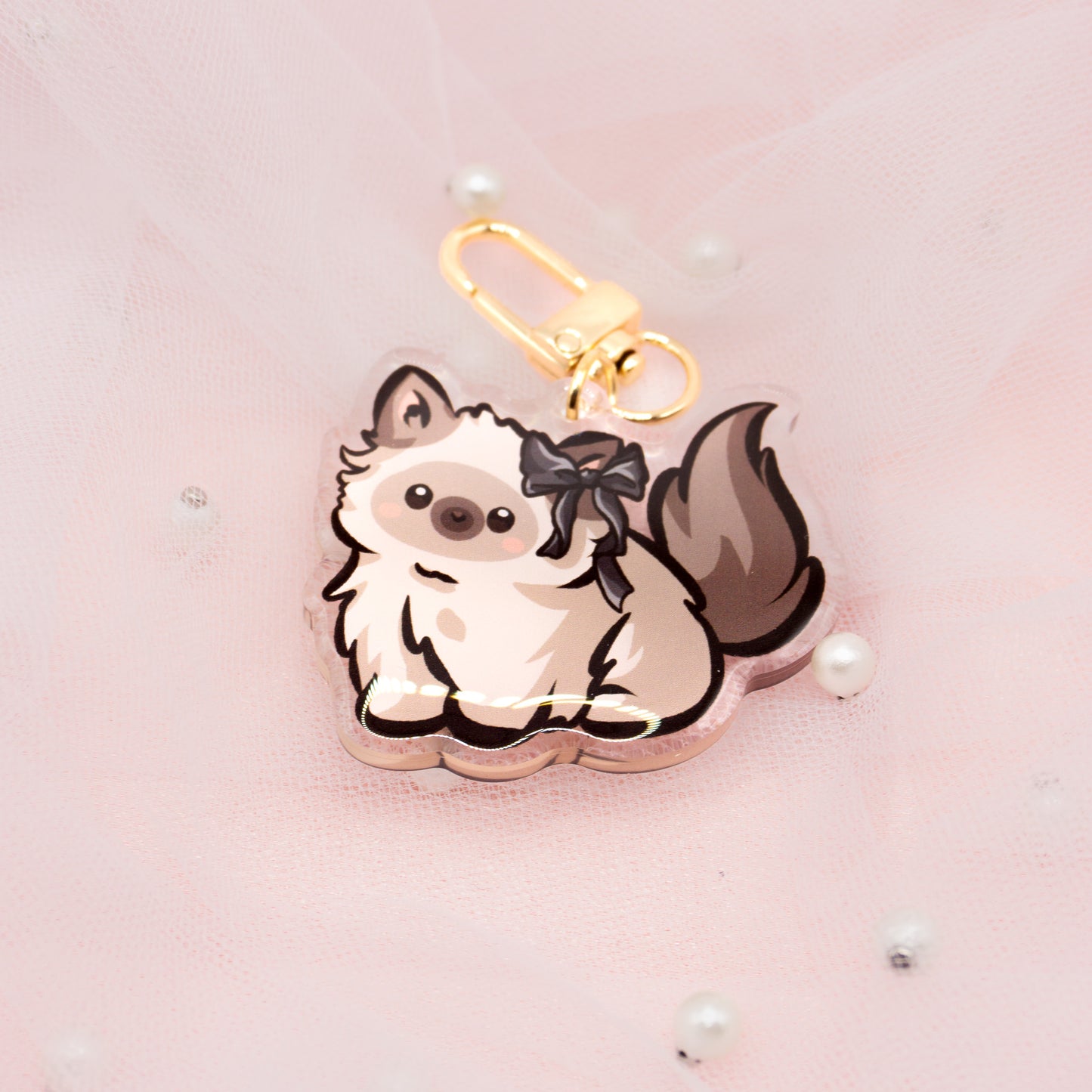 Kawaii Cat Coquette Cat Ragdoll Keychain