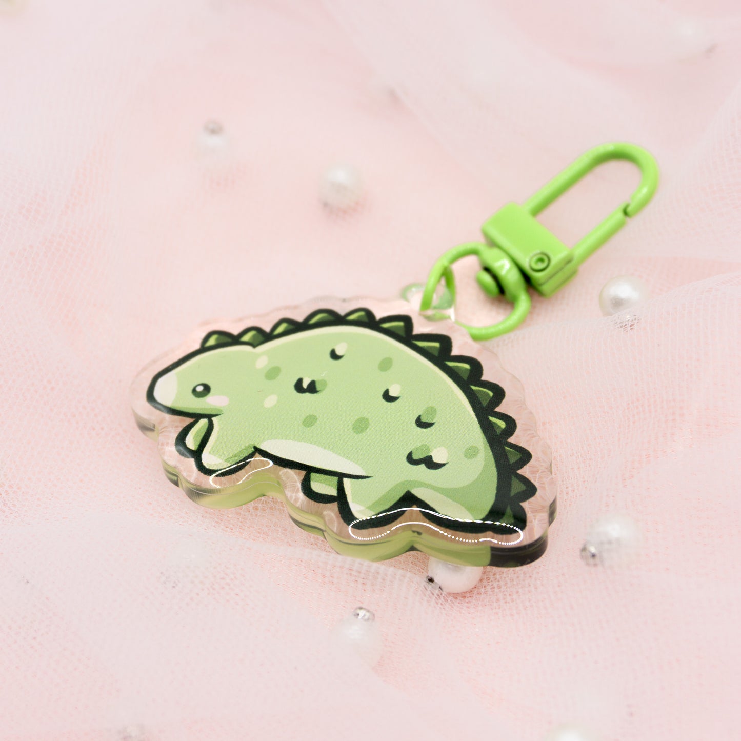 Kawaii Stegosaurus Dino Keychain