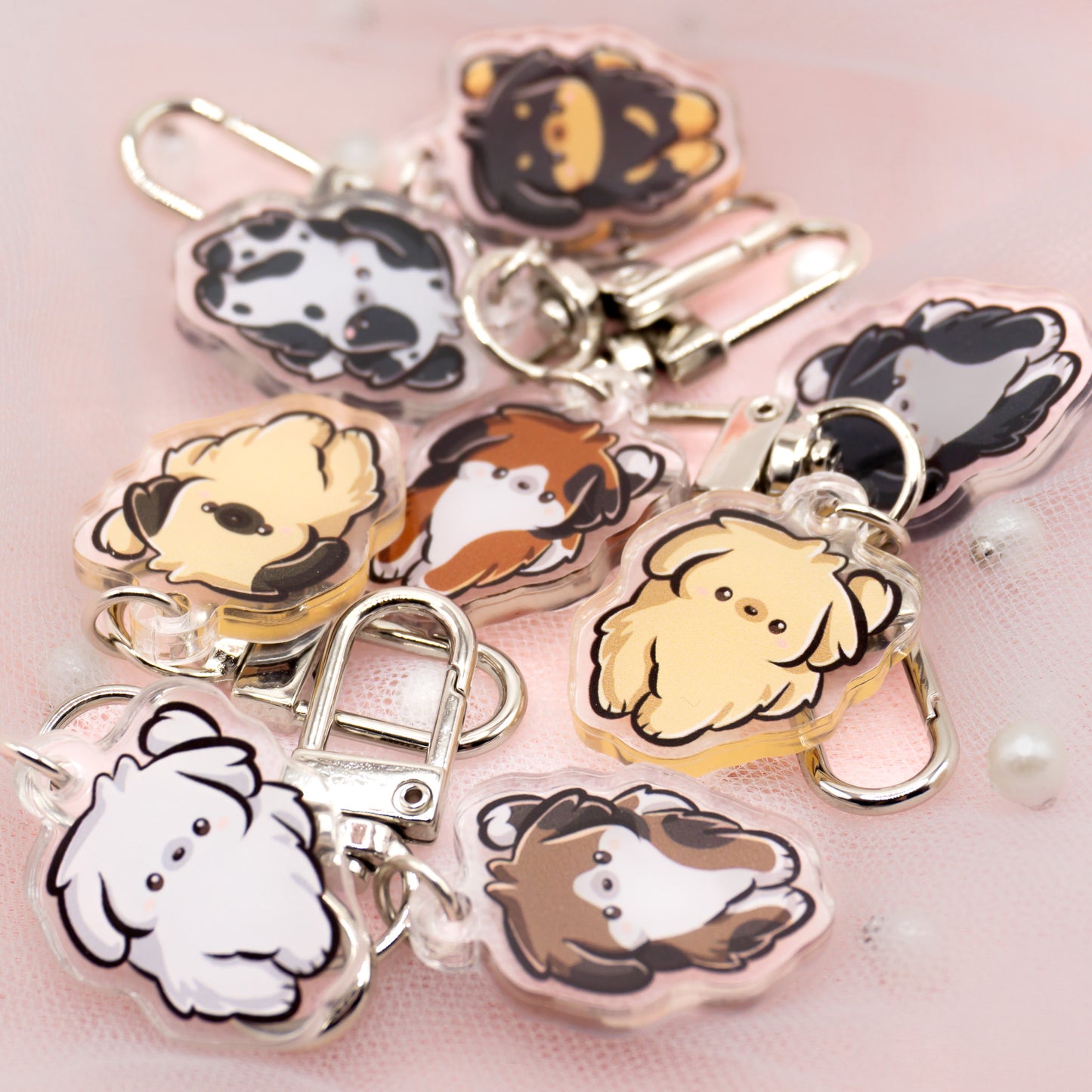 Kawaii Mystery Mini Cute Puppies Acrylic Keychain Charm