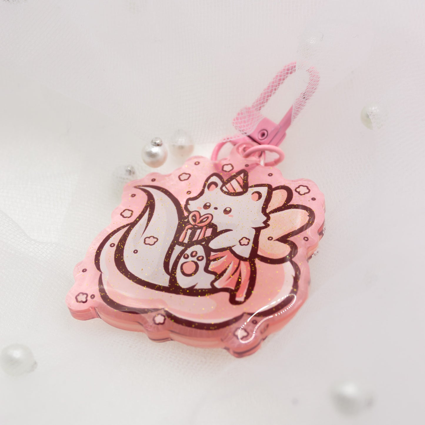 Kawaii Birthday Fairy Cat Schlüsselanhänger