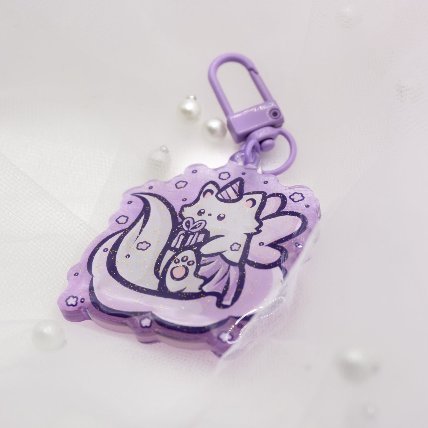 Kawaii Birthday Fairy Cat Schlüsselanhänger