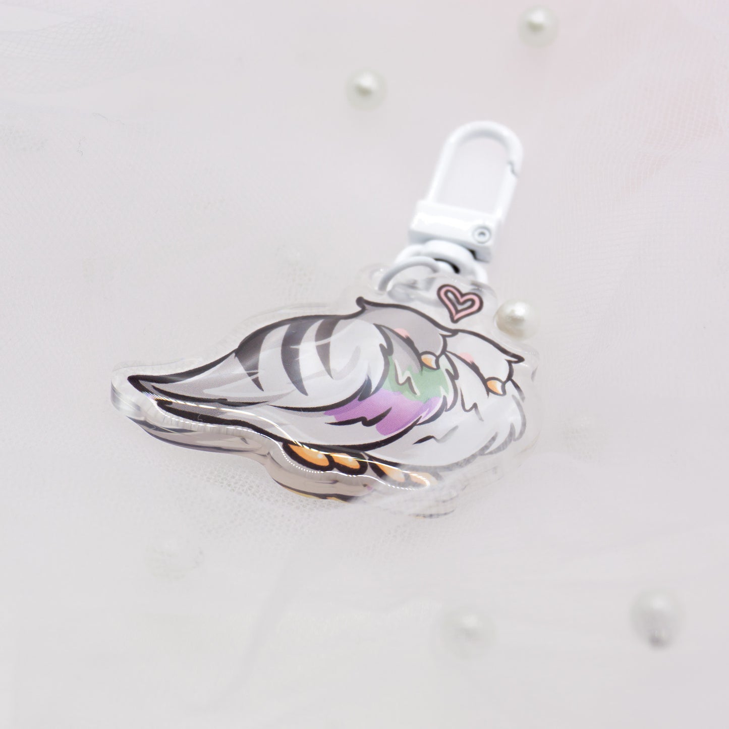 Kawaii Pigeon Duo Keychain