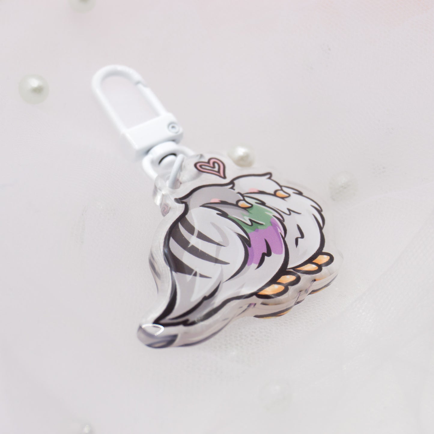 Kawaii Pigeon Duo Keychain