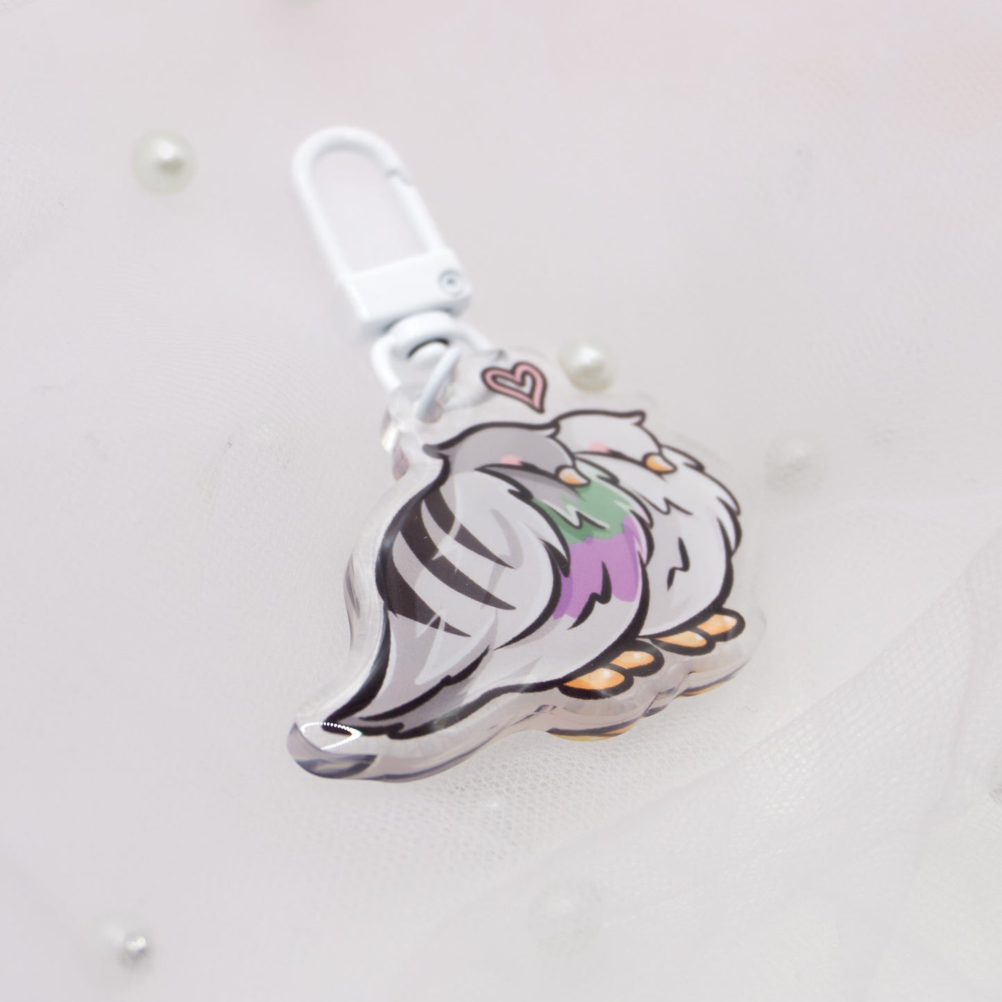Kawaii Pigeon Duo Keychain