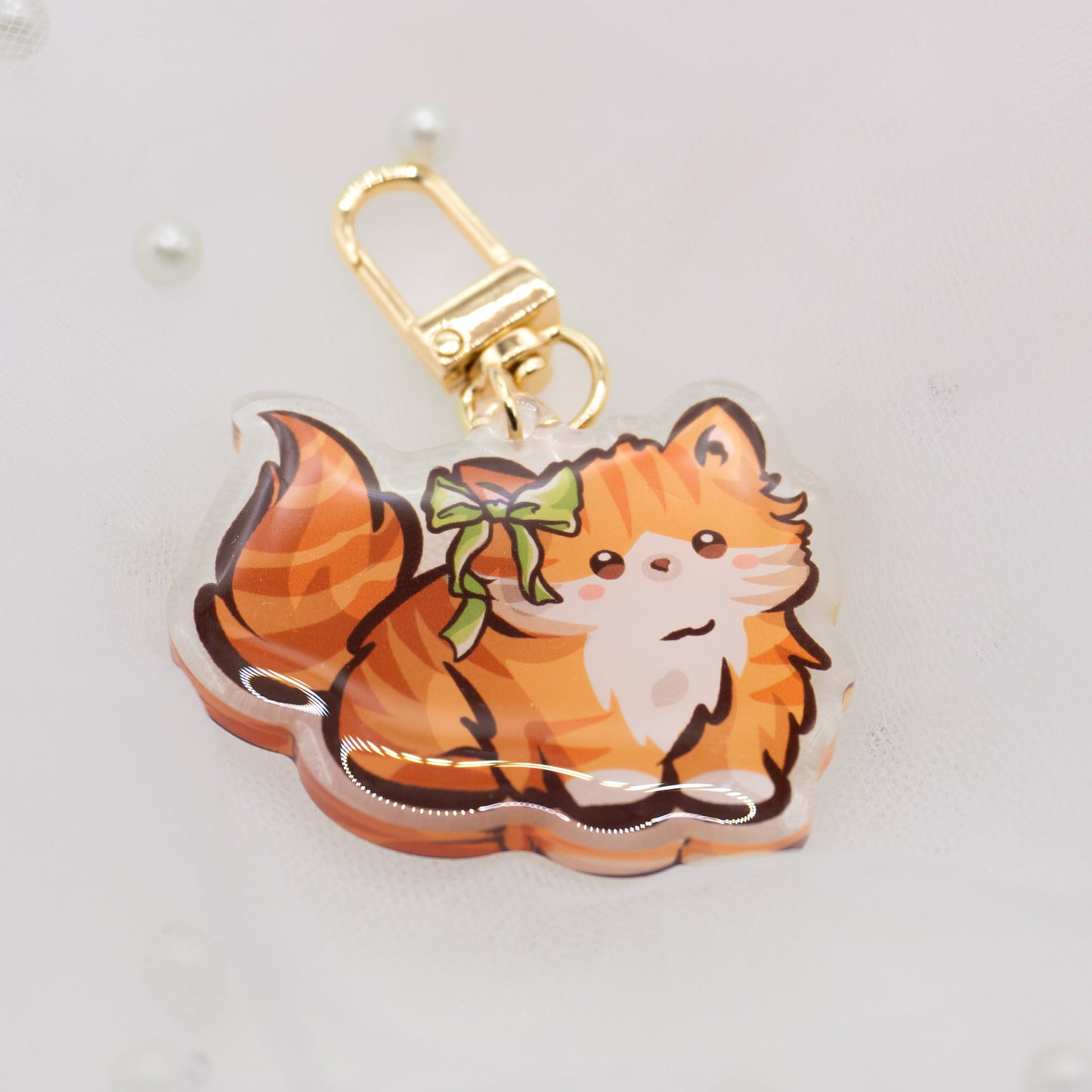 Kawaii Katze Cat Coquette Orange Schlüsselanhänger