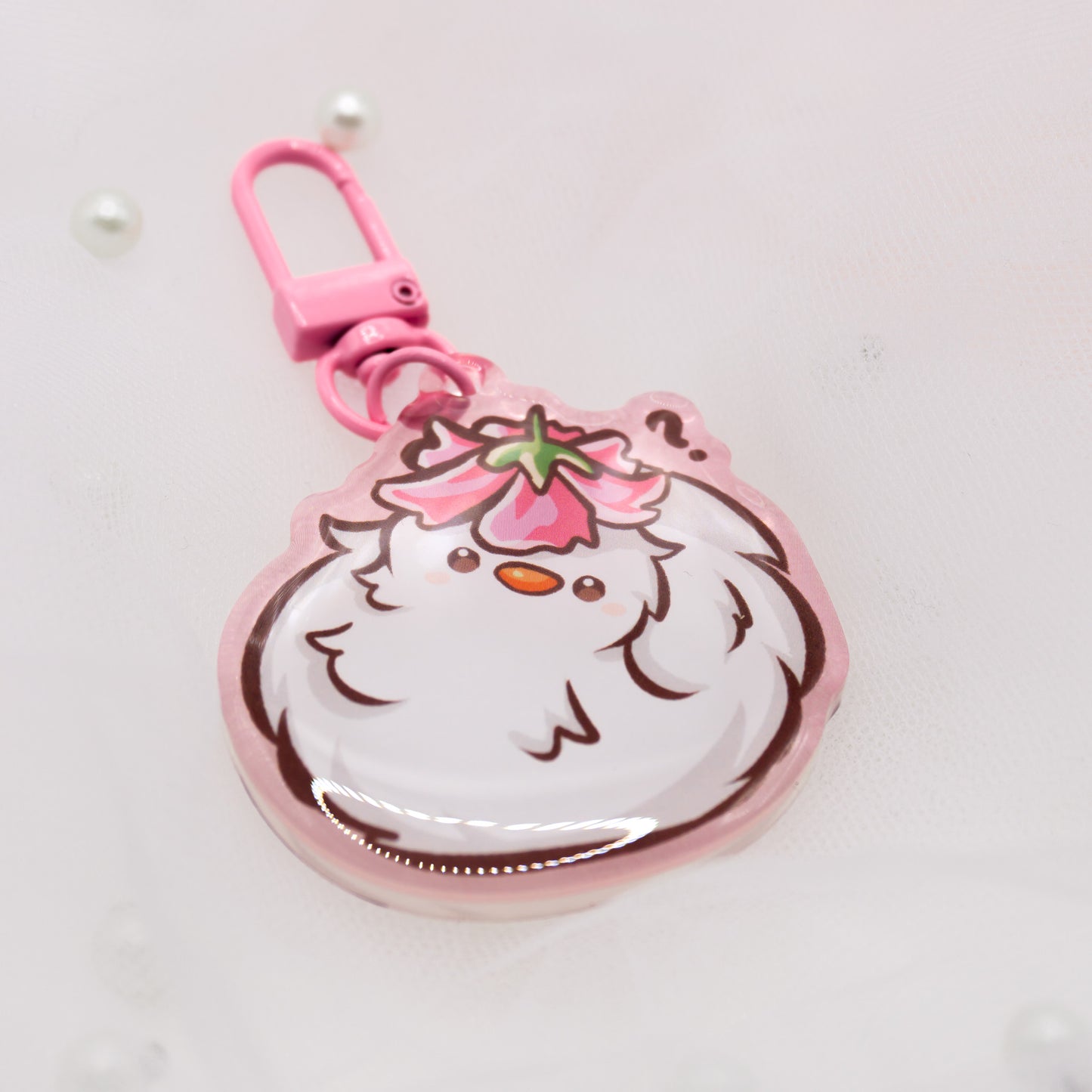 Kawaii Duck with Flower Keychain