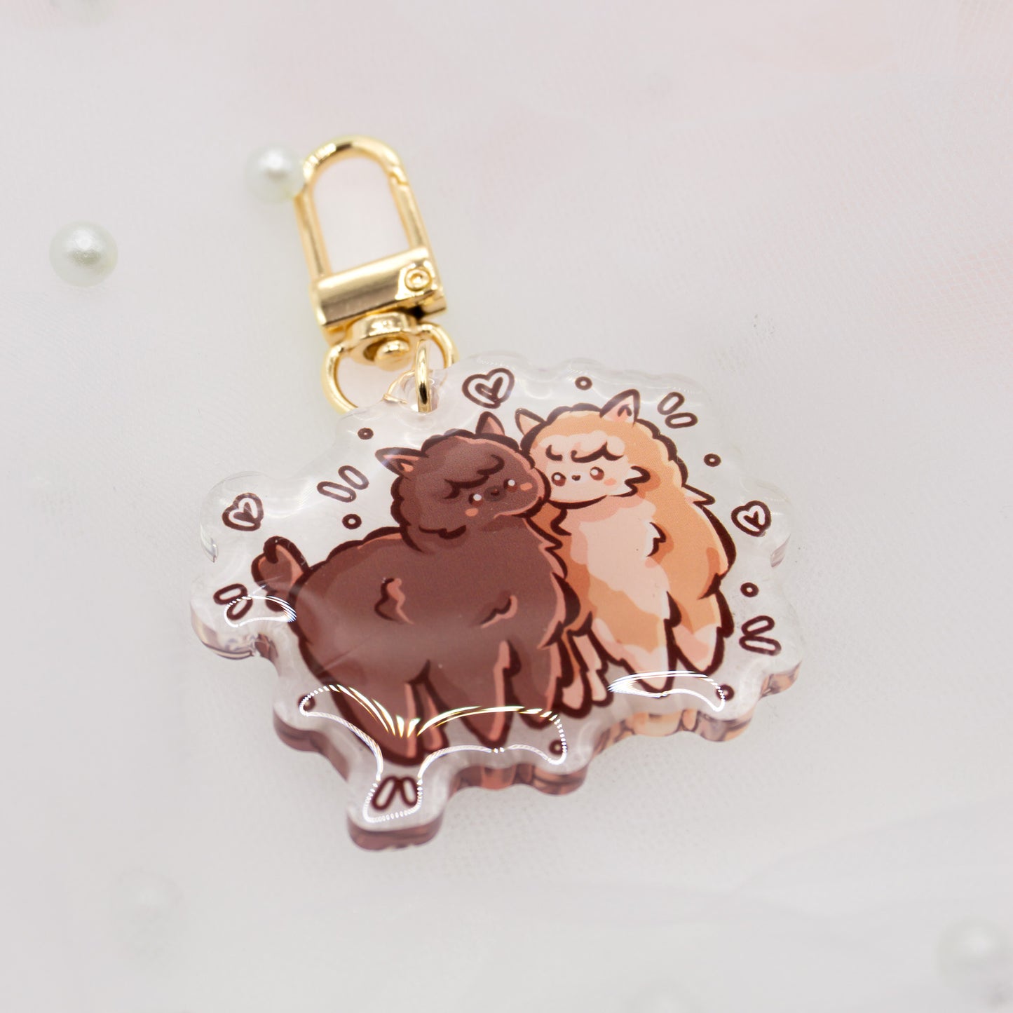 Kawaii Duo Lama Alpaca Keychain Charm