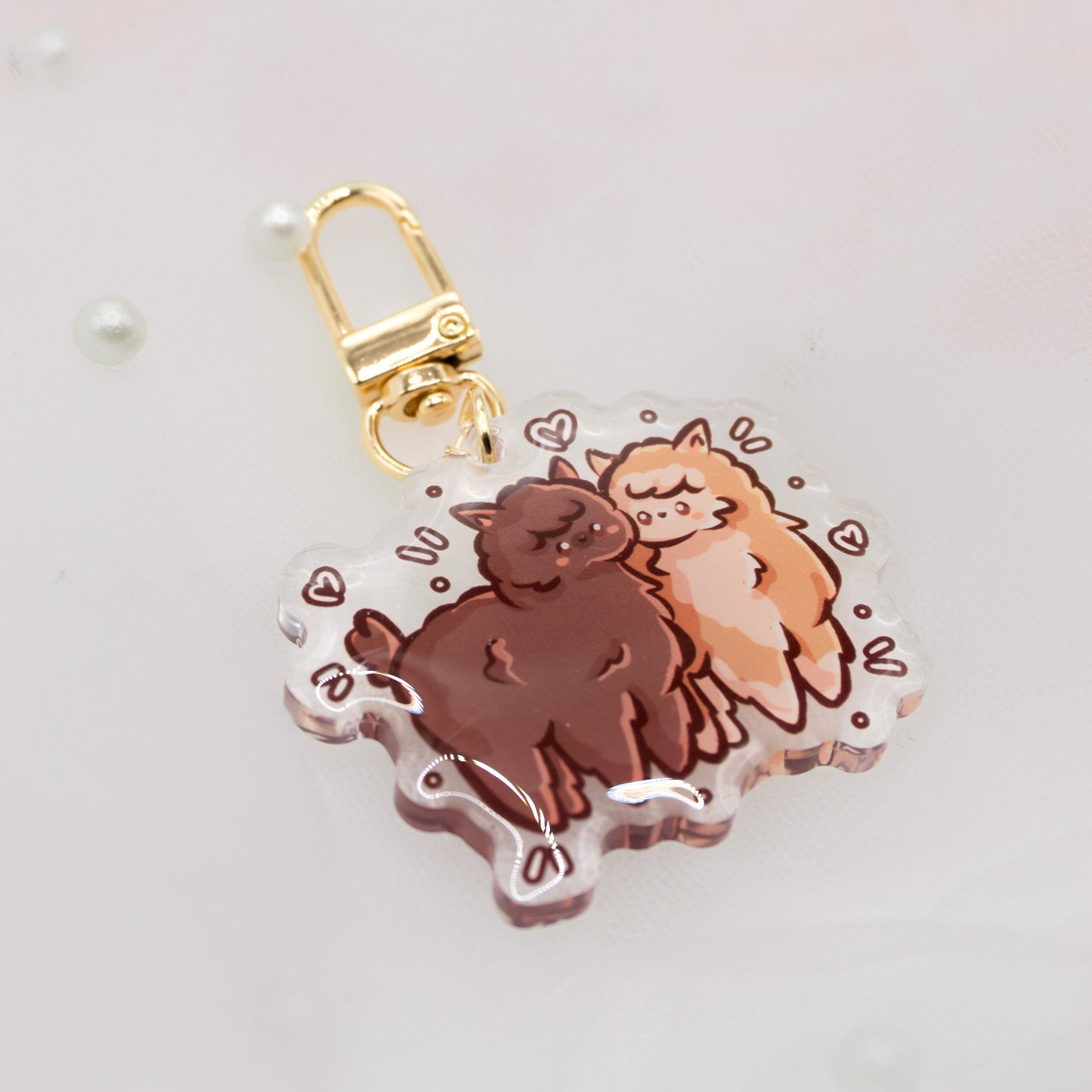 Kawaii Duo Lama Alpaca Keychain Charm