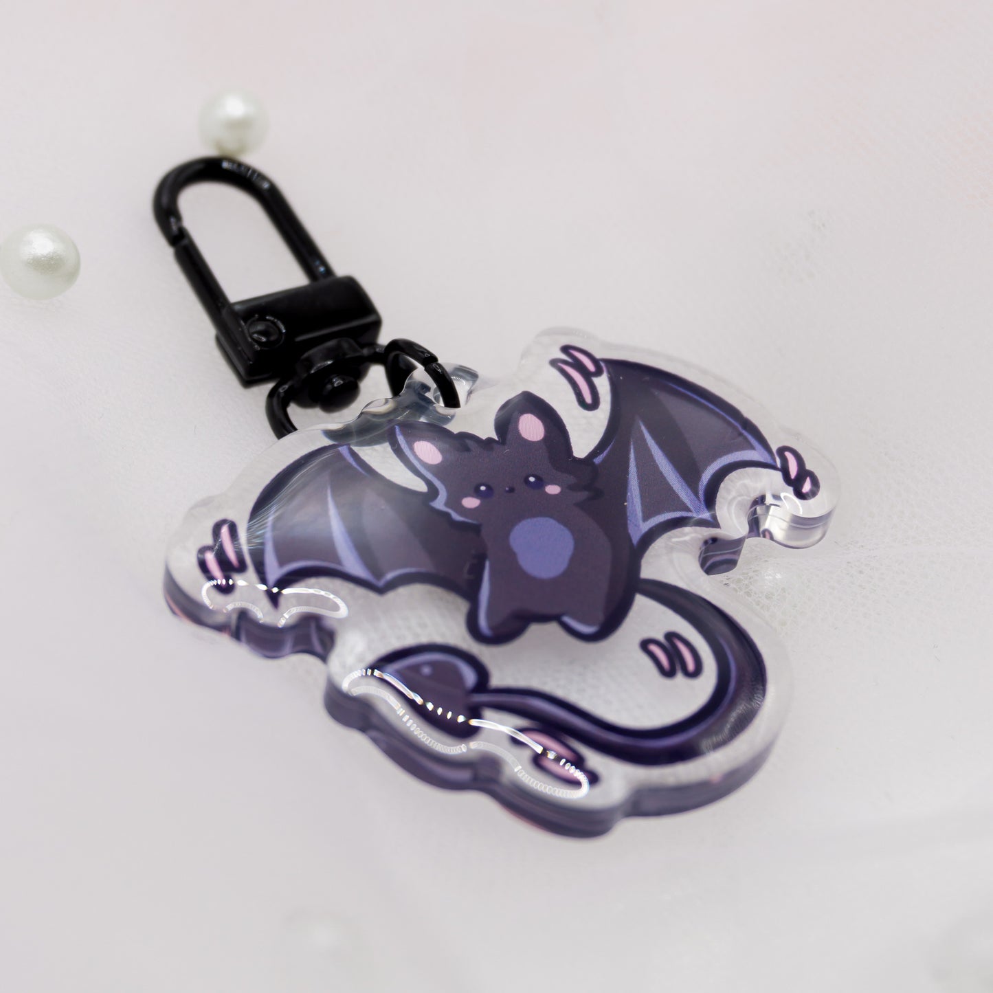 Kawaii Spooky Bat Keychain Charm