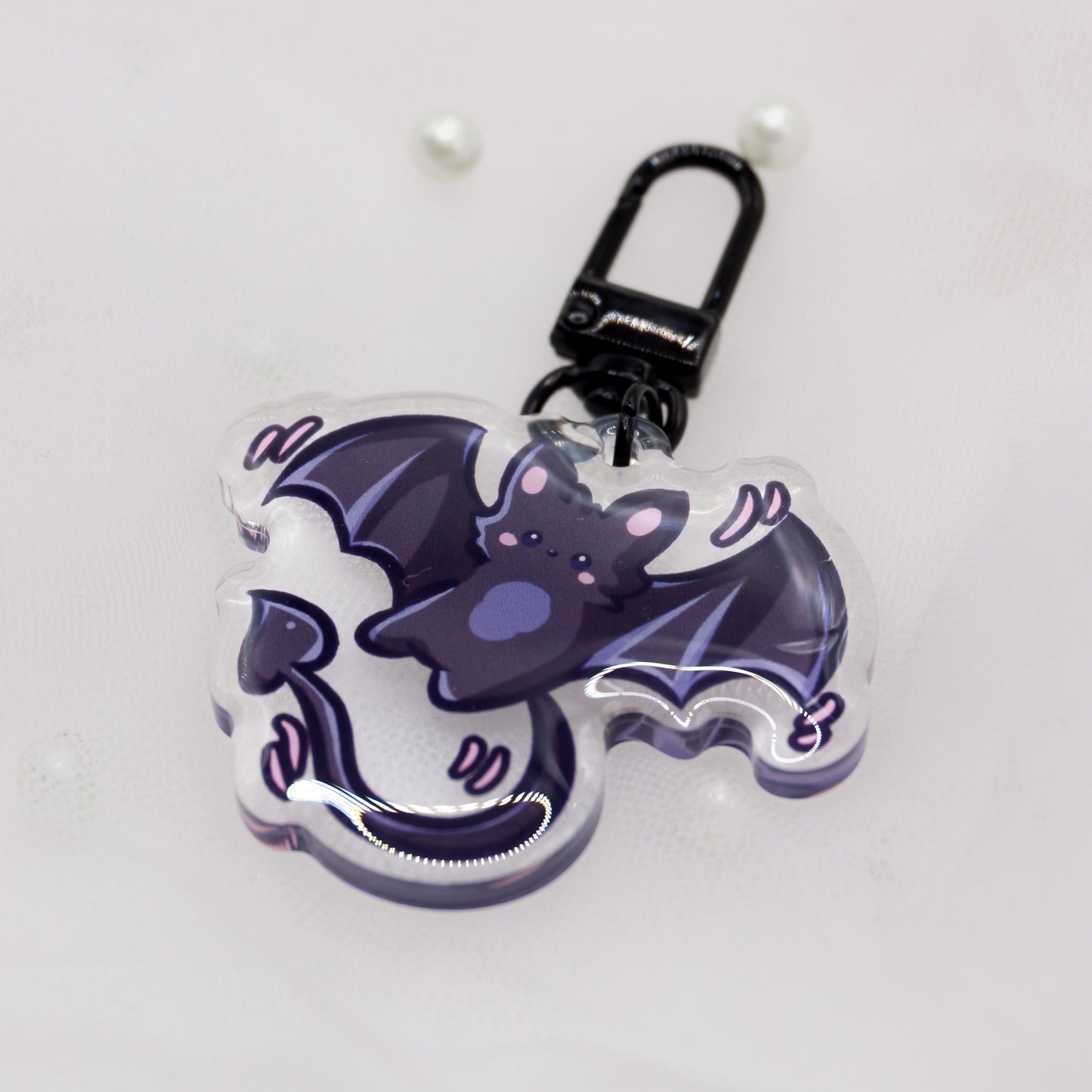 Kawaii Spooky Bat Keychain Charm