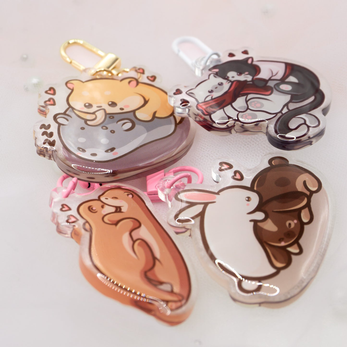 Kawaii Axolotl Love Keychain