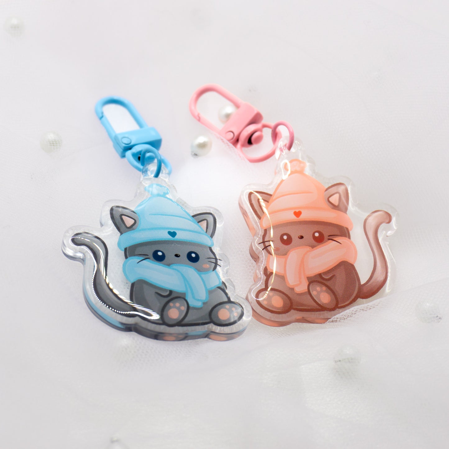 Kawaii Winter Katze Neko Cat Schlüsselanhänger