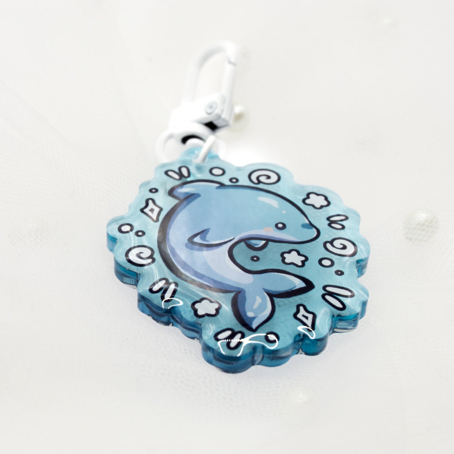 Kawaii Summer Dolphin Keychain