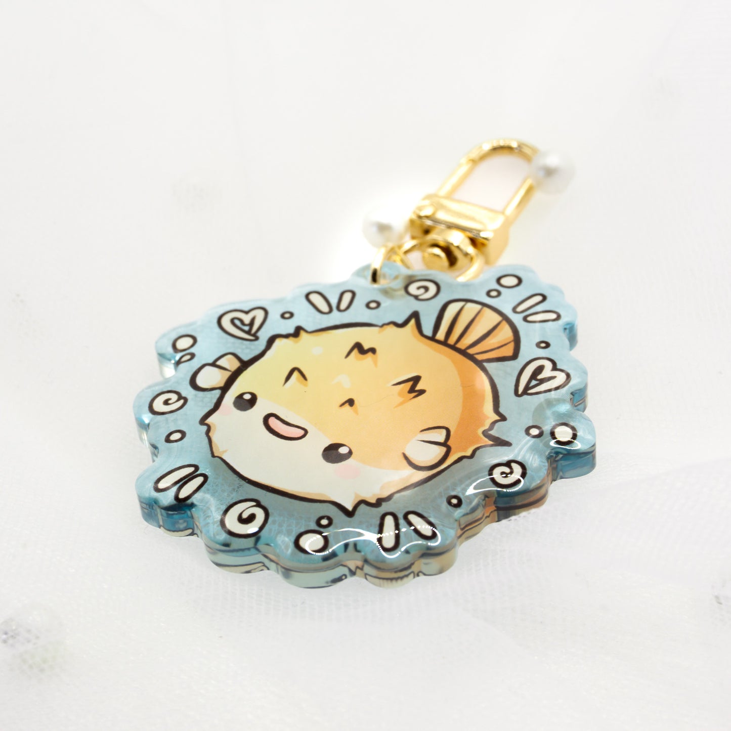 Kawaii Summer Puffer Fish Keychain