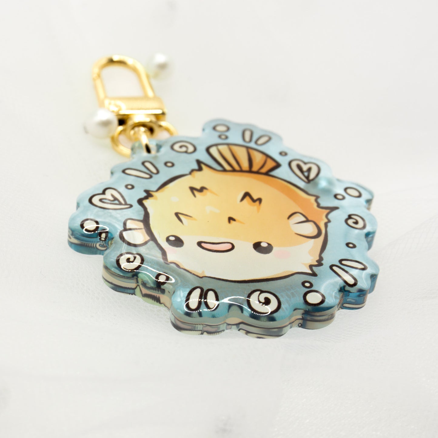 Kawaii Summer Puffer Fish Keychain