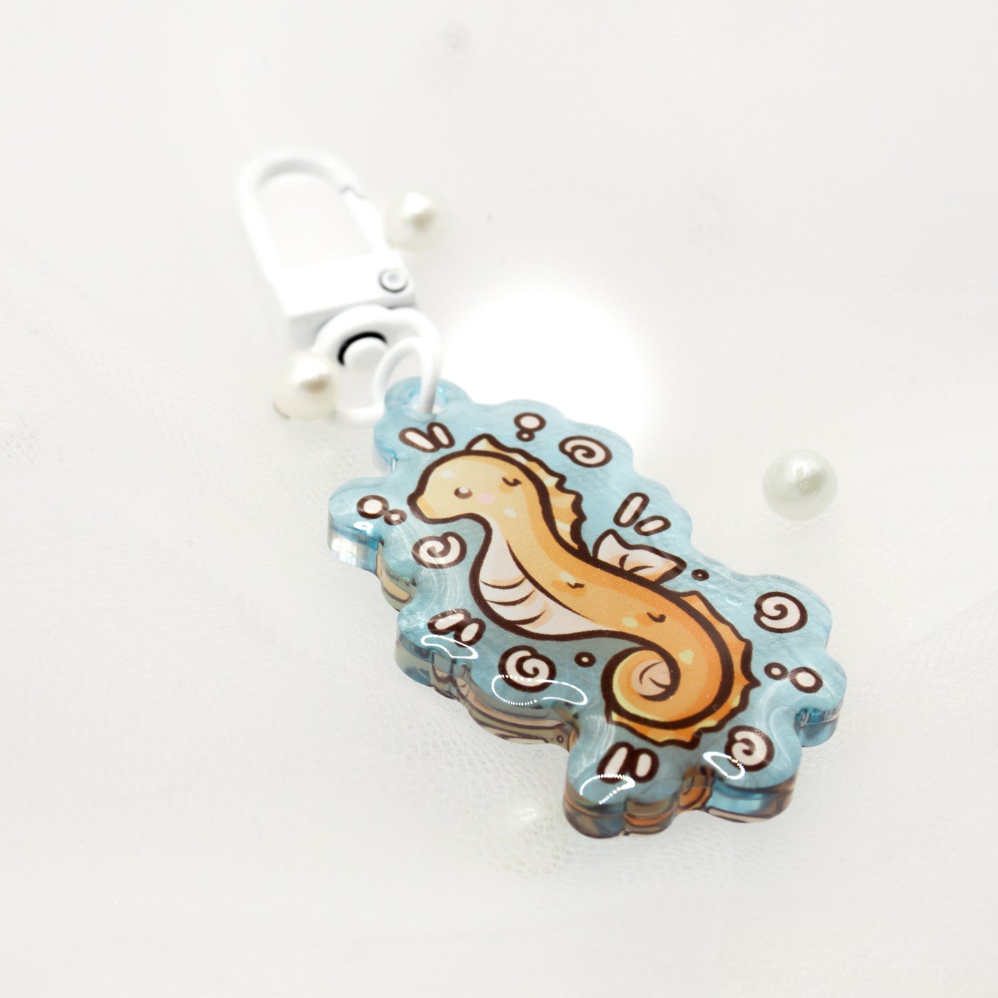 Kawaii Summer Seahorse Keychain