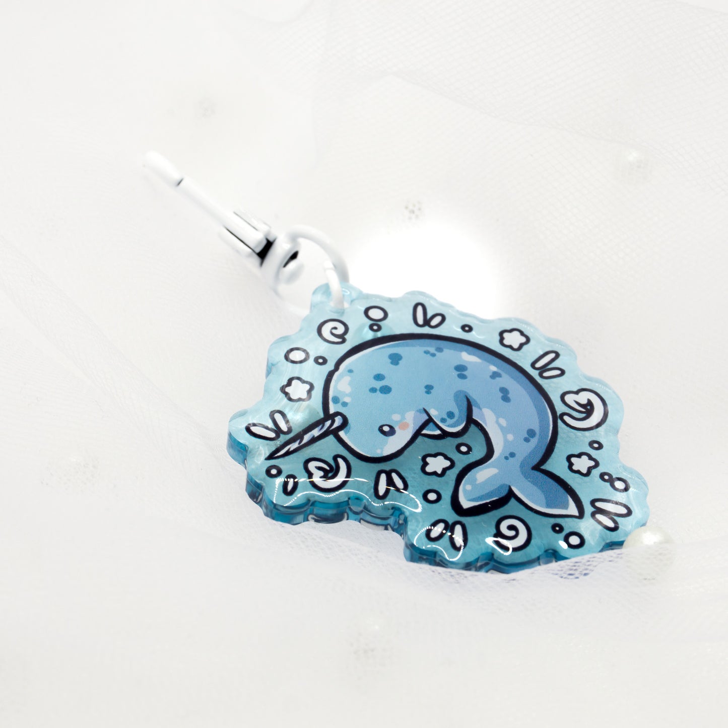 Kawaii Summer Narwhal Keychain