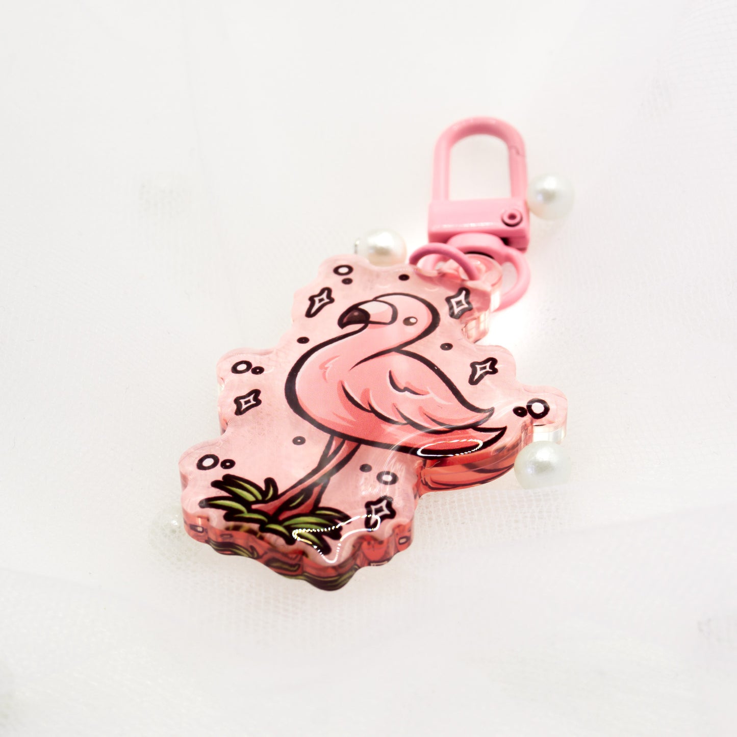 Kawaii Summer Flamingo Keychain