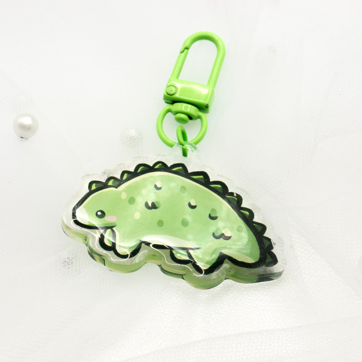 Kawaii Stegosaurus Dino Keychain