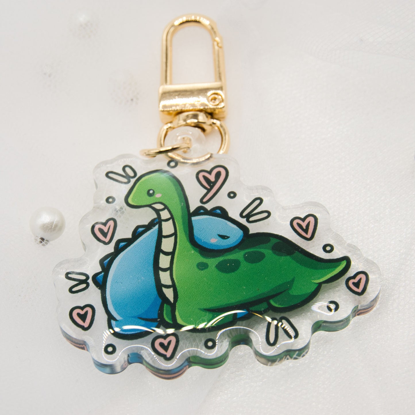 Kawaii Stegosaurus Dino Keychain