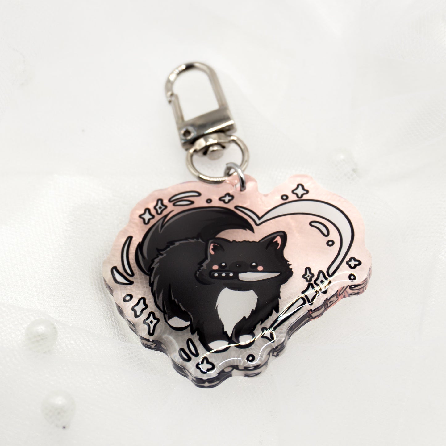Kawaii Katze mit Messer Schlüsselanhänger