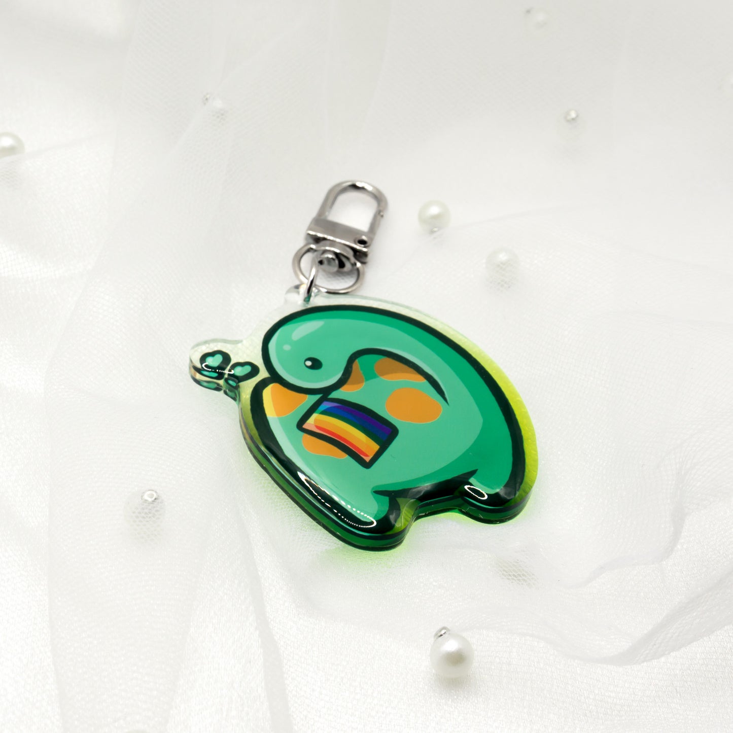 Kawaii Pride Month LGTBQ+ Rainbow Dino Schlüsselanhänger Charm