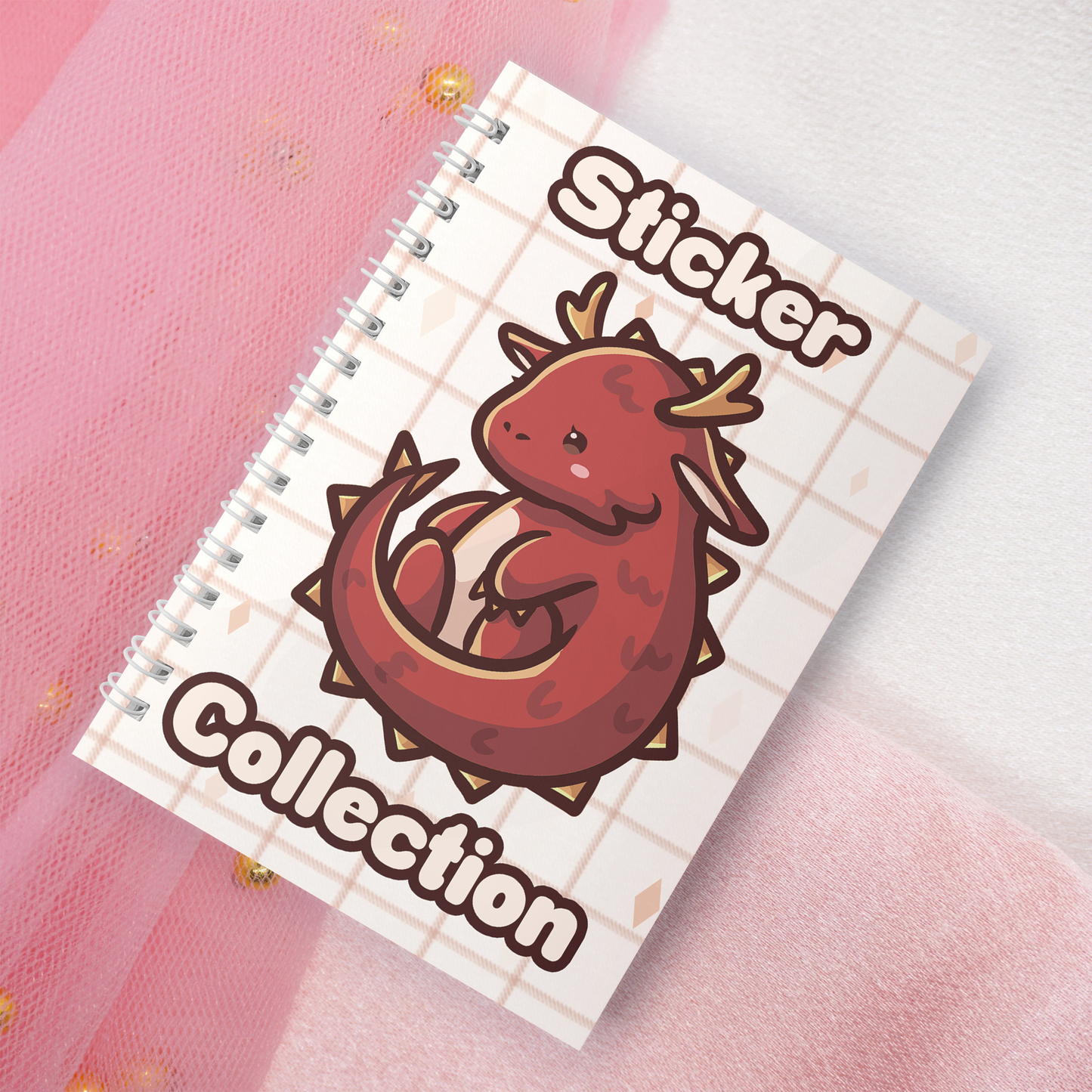 Wiederverwendbares Stickerbuch inkl. 2 zufällige Sticker | A5 | 32 Seiten | Reuseable Stickerbook | Kawaii Eis-Drache Dragon Motiv