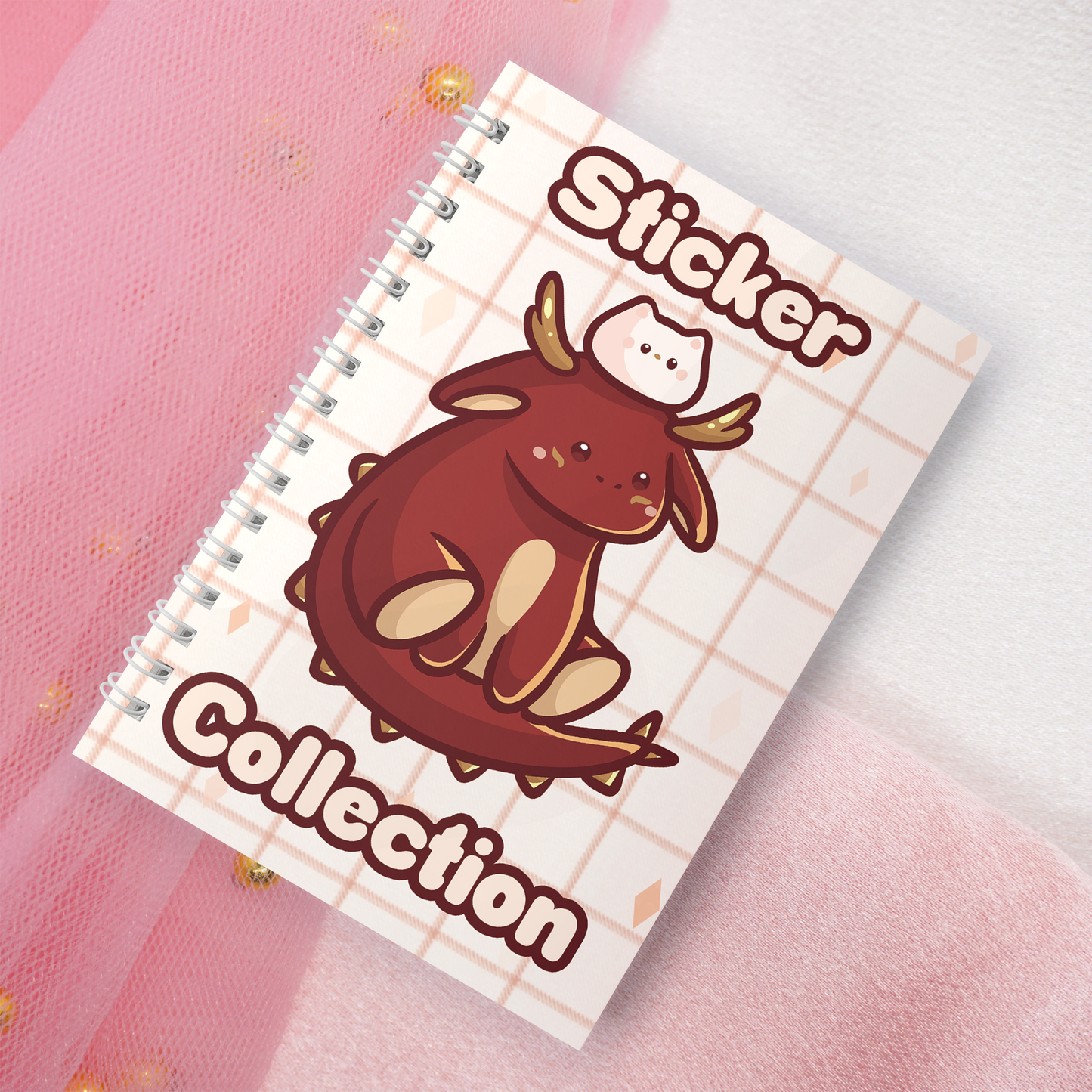 Wiederverwendbares Stickerbuch inkl. 2 zufällige Sticker | A5 | 32 Seiten | Reuseable Stickerbook | Kawaii Eis-Drache Dragon Motiv