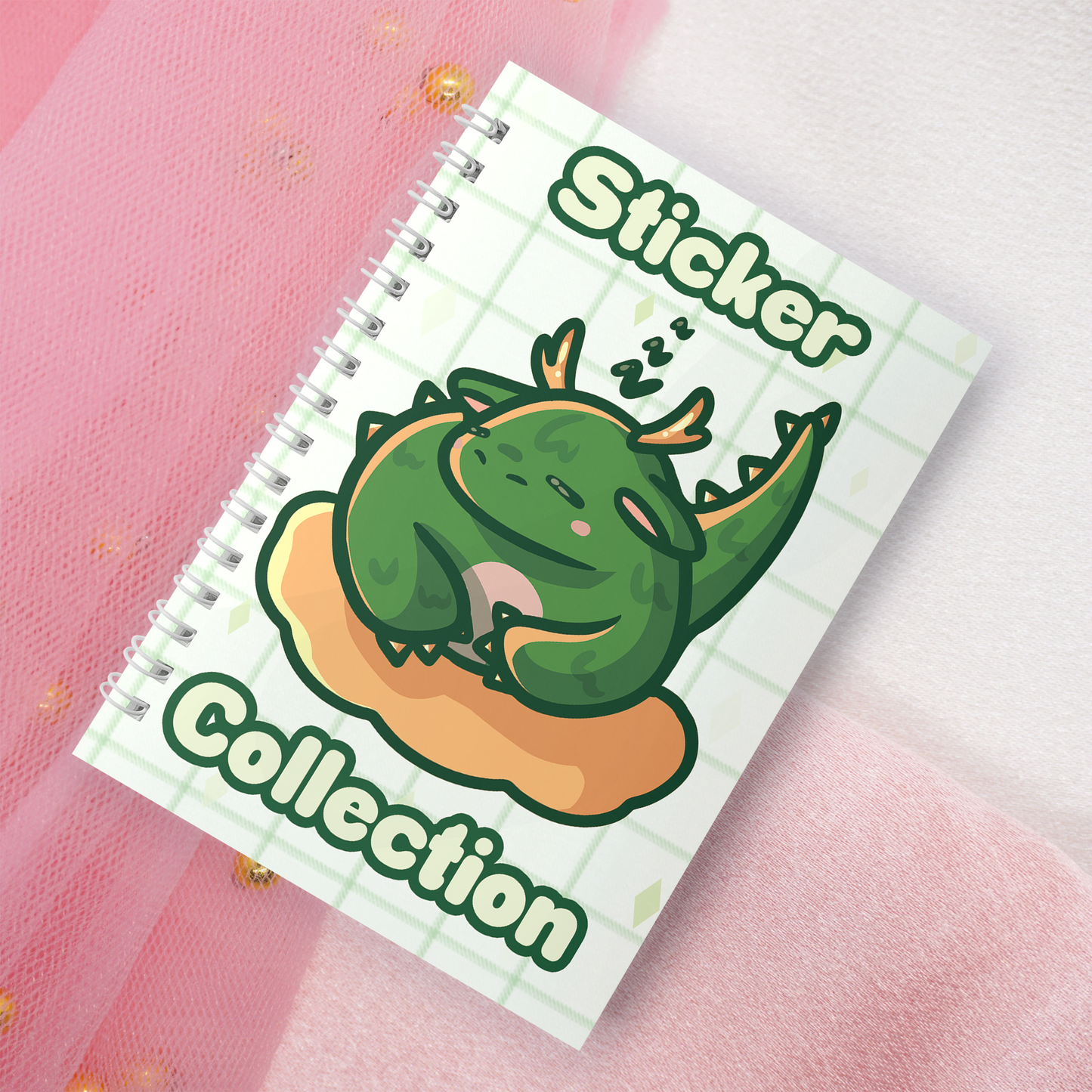 Wiederverwendbares Stickerbuch inkl. 2 zufällige Sticker | A5 | 32 Seiten | Reuseable Stickerbook | Kawaii Eis-Drache Dragon Motiv