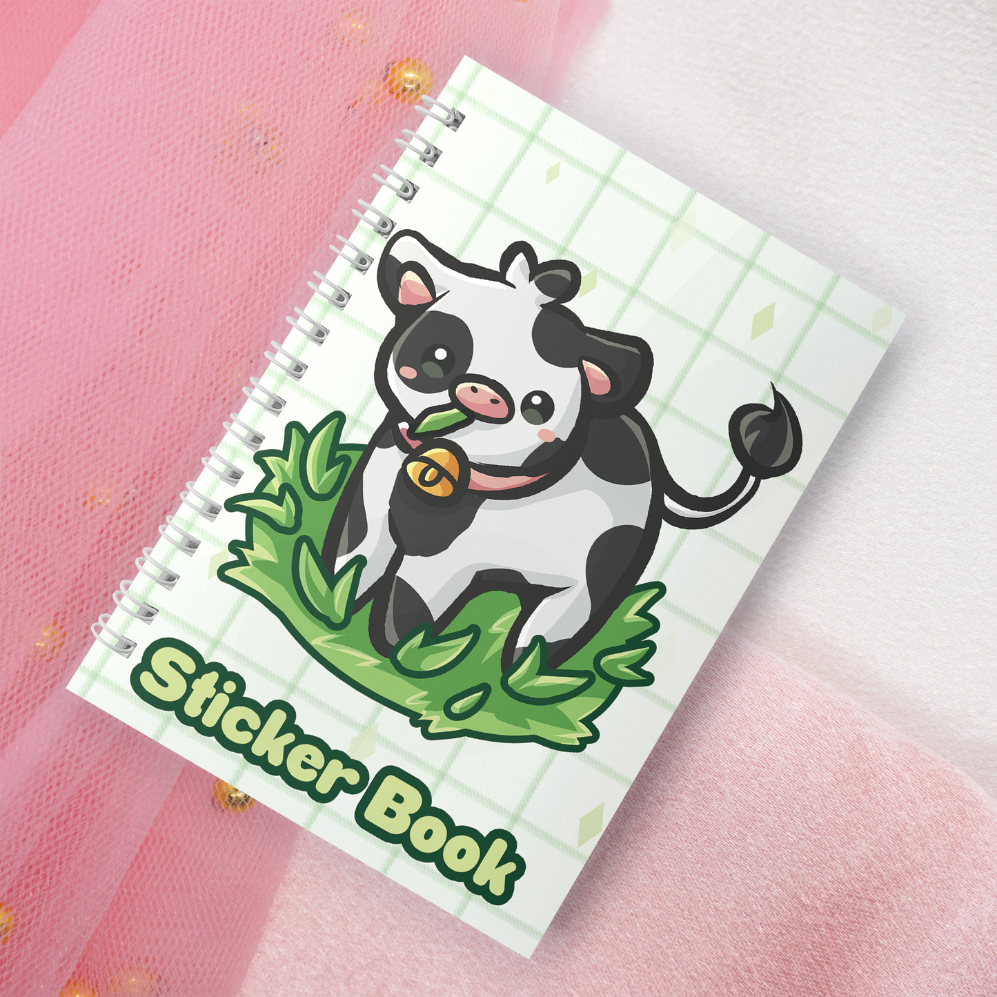 Wiederverwendbares Stickerbuch inkl. 2 zufällige Sticker | A5 | 32 Seiten | Reuseable Stickerbook | Kawaii Farm Animals | Sheep | Cow | Pig | Chicken on Cloud