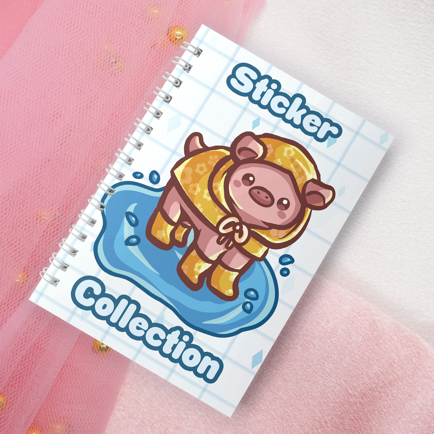 Wiederverwendbares Stickerbuch inkl. 2 zufällige Sticker | A5 | 32 Seiten | Reuseable Stickerbook | Kawaii Farm Animals | Sheep | Cow | Pig | Chicken on Cloud
