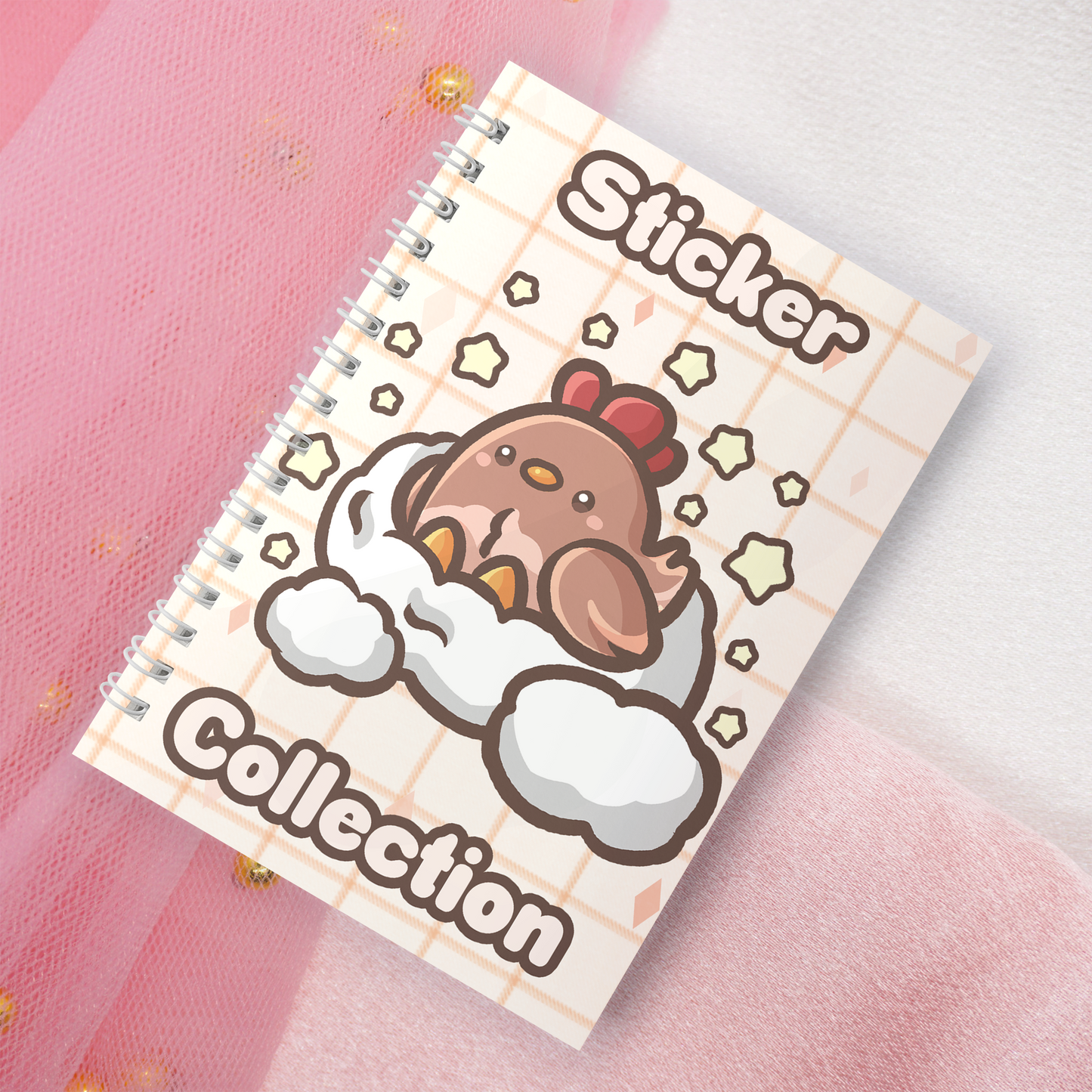 Wiederverwendbares Stickerbuch inkl. 2 zufällige Sticker | A5 | 32 Seiten | Reuseable Stickerbook | Kawaii Farm Animals | Sheep | Cow | Pig | Chicken on Cloud