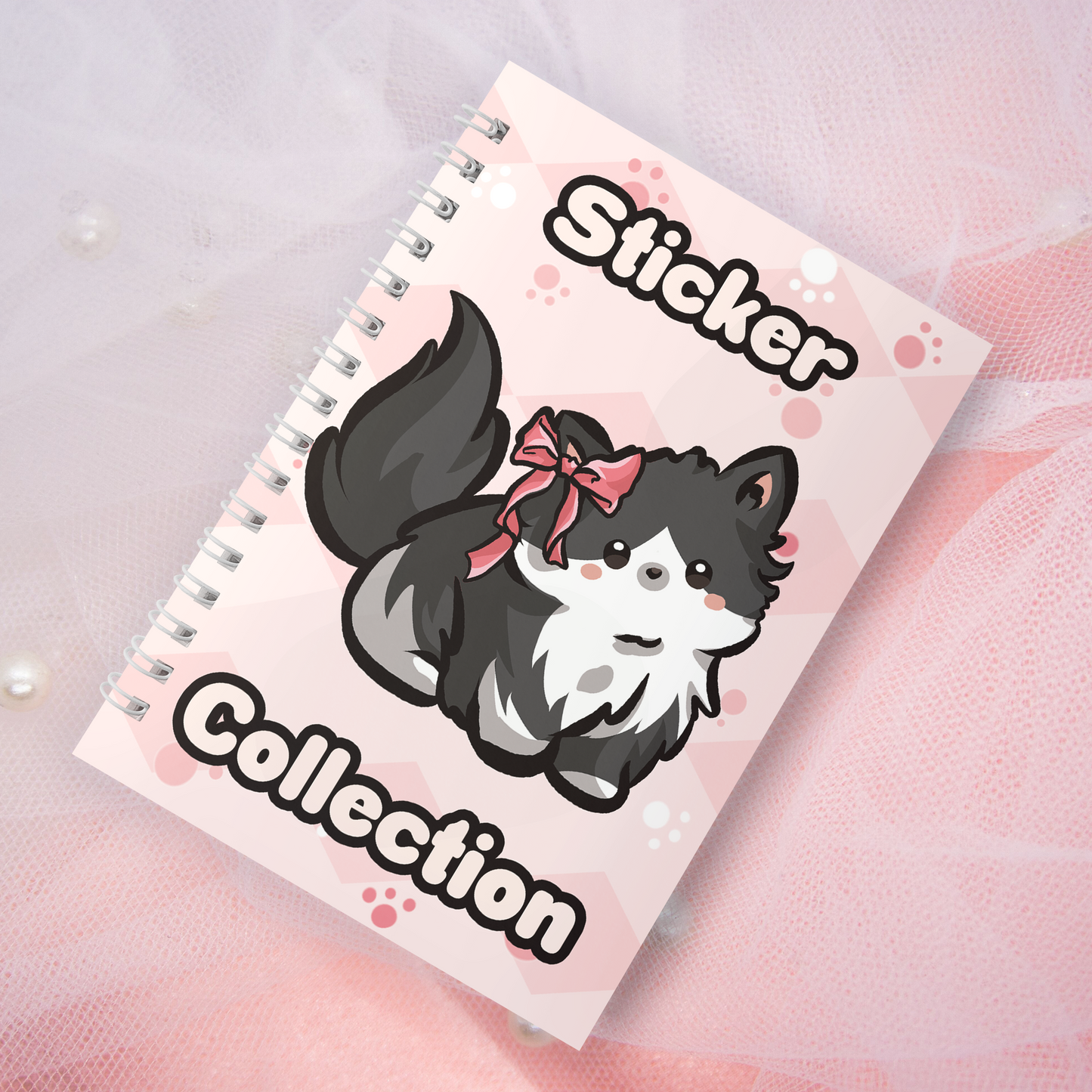 Reusable sticker book including 2 random stickers | A5 | 32 pages | Reuseable Stickerbook | Coquette Kitties