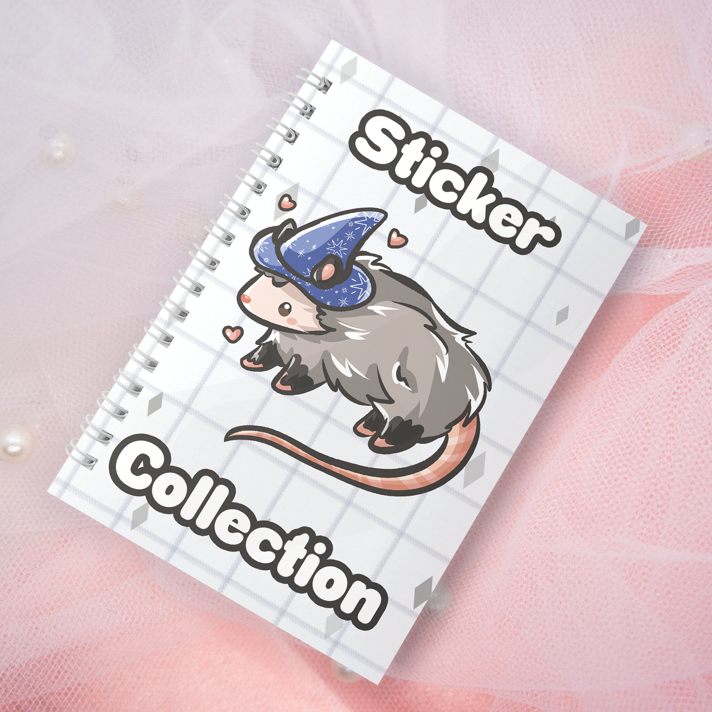 Reusable sticker book including 2 random stickers | A5 | 32 pages | Reuseable Stickerbook | Wizard Oppossum