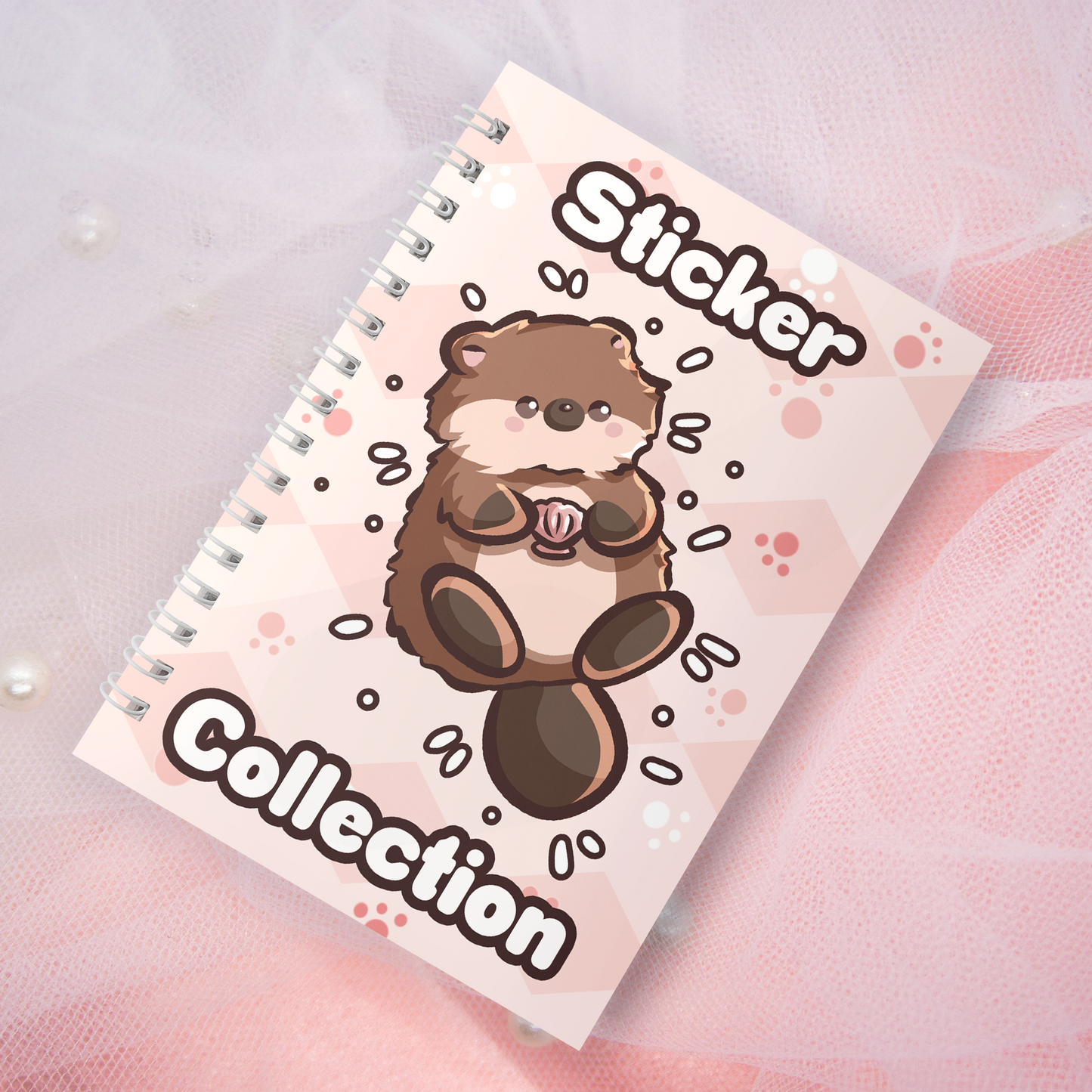 Reusable sticker book including 2 random stickers | A5 | 32 pages | Reuseable sticker book | Otter with shell