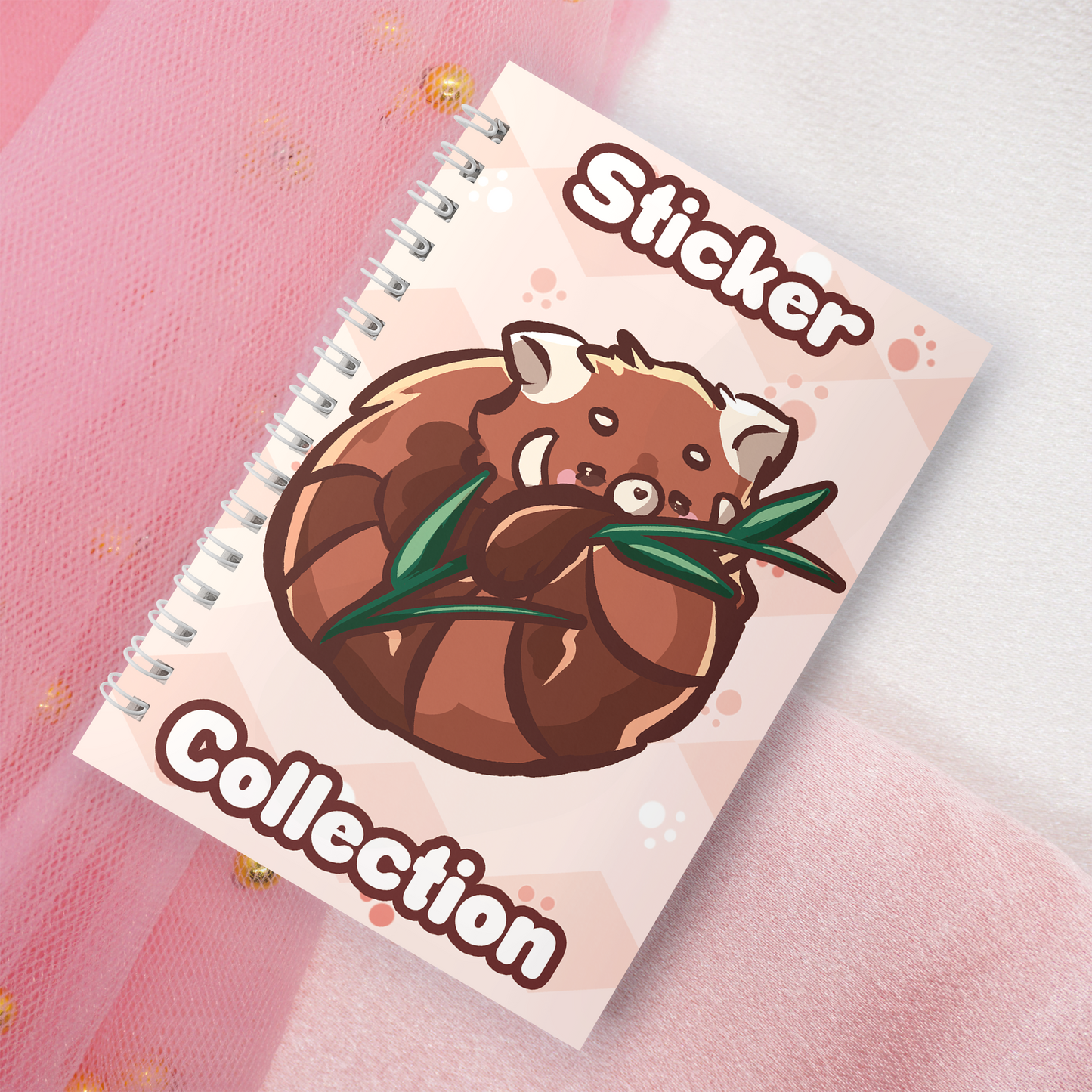 Reusable sticker book including 2 random stickers | A5 | 32 pages | Reuseable sticker book | Kawaii red panda motif