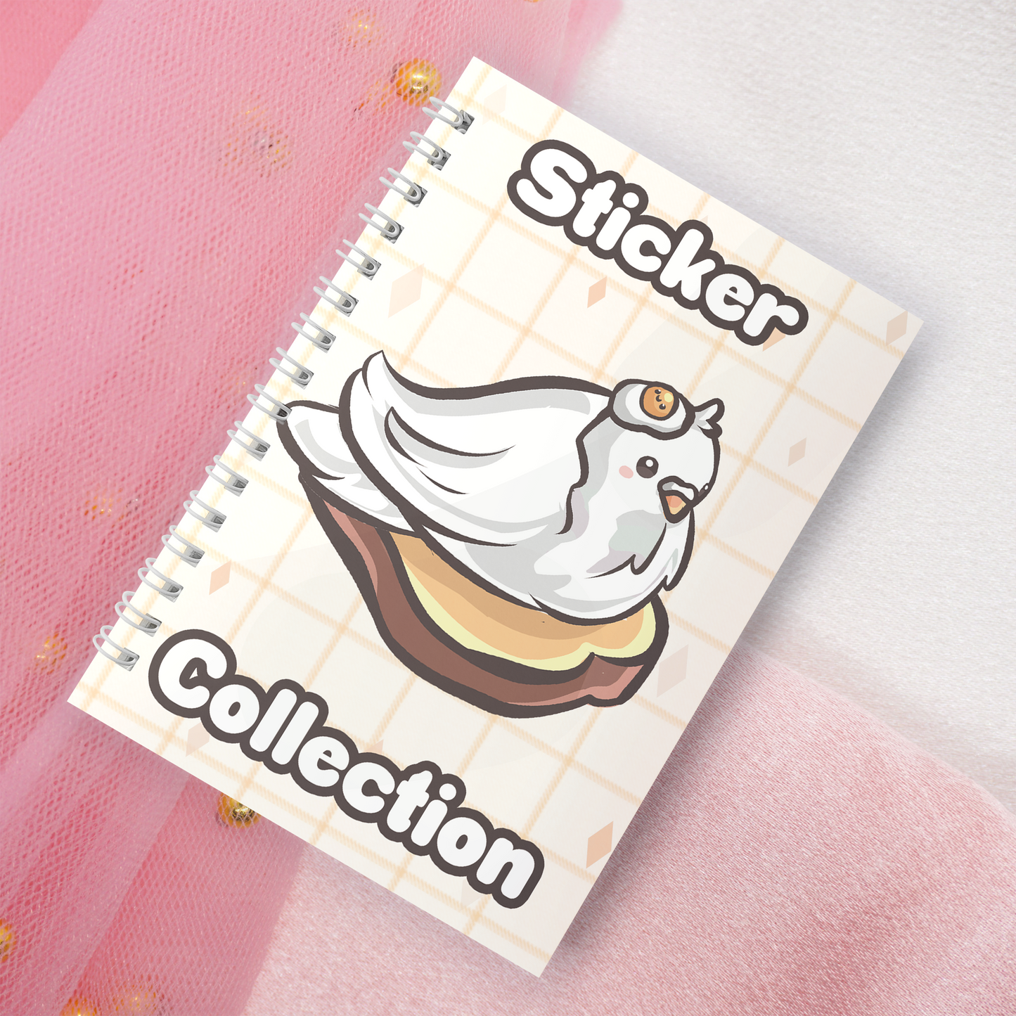 Reusable sticker book incl. 2 random stickers | A5 | 32 pages | Reusable sticker book | Kawaii Pigeon Dove on Skateoard motif