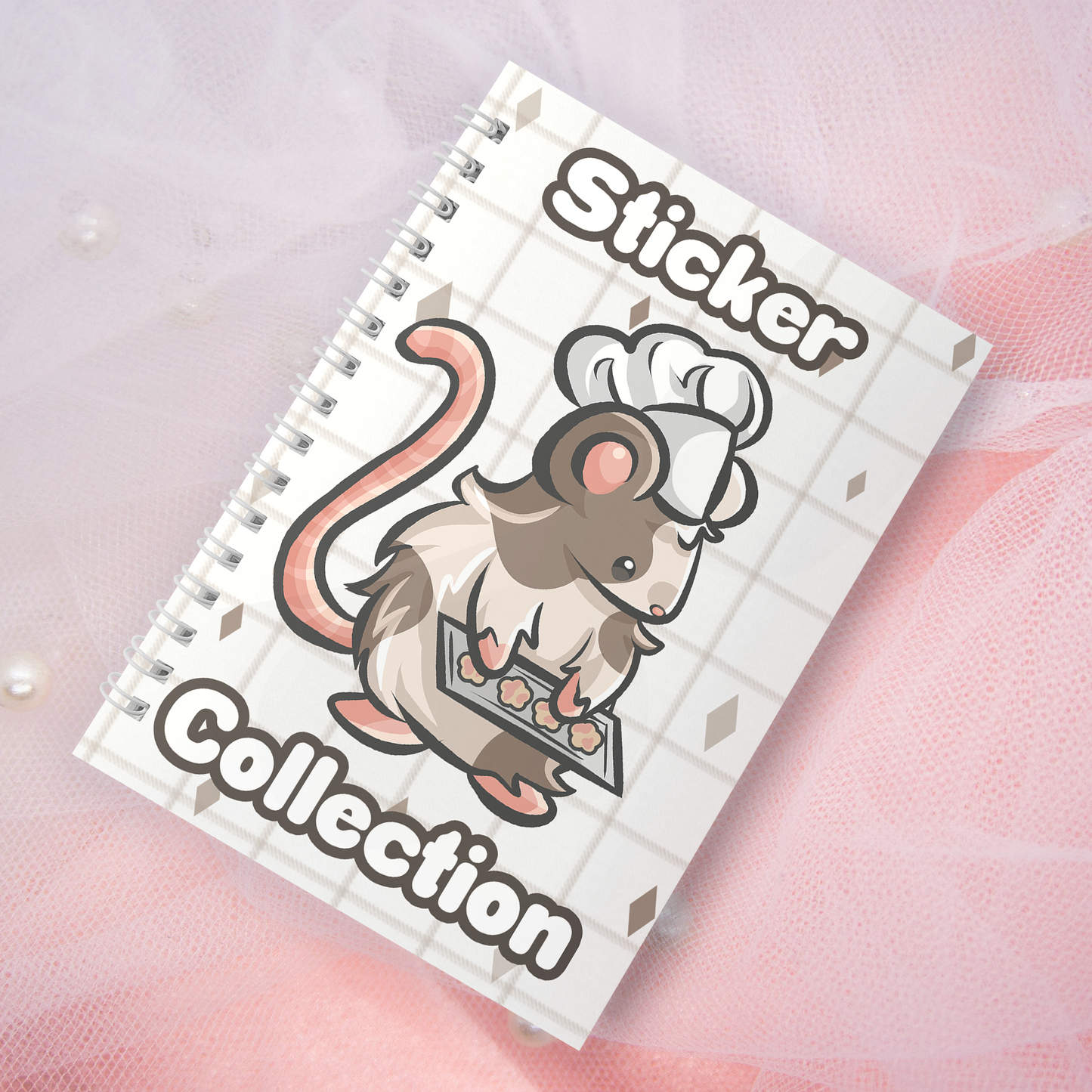 Reusable sticker book including 2 random stickers | A5 | 32 pages | Reuseable Stickerbook | Chef Rat Brown