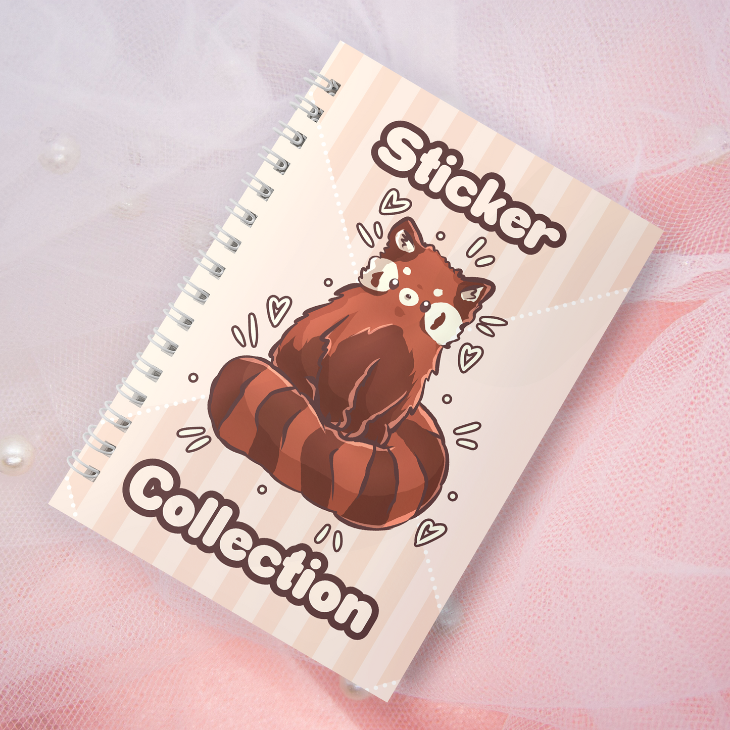 Wiederverwendbares Stickerbuch inkl. 2 zufällige Sticker | A5 | 32 Seiten | Reuseable Stickerbook | Kawaii Roter Panda