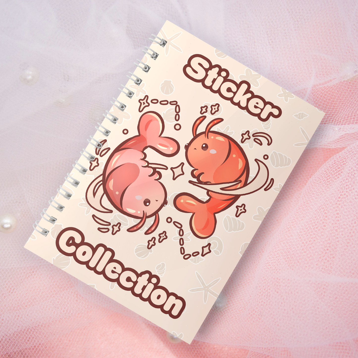 Wiederverwendbares Stickerbuch inkl. 2 zufällige Sticker | A5 | 32 Seiten | Reuseable Stickerbook | Shrimp