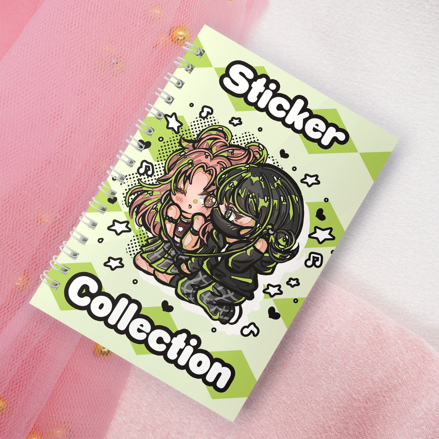 Reusable sticker book incl. 2 random stickers | A5 | 32 pages | Reusable sticker book | Kawaii duck goose motif