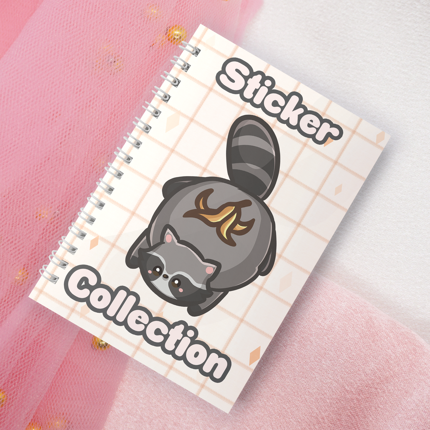 Reusable sticker book incl. 2 random stickers | A5 | 32 pages | Reusable sticker book | Kawaii Racoon raccoon with pizza motif